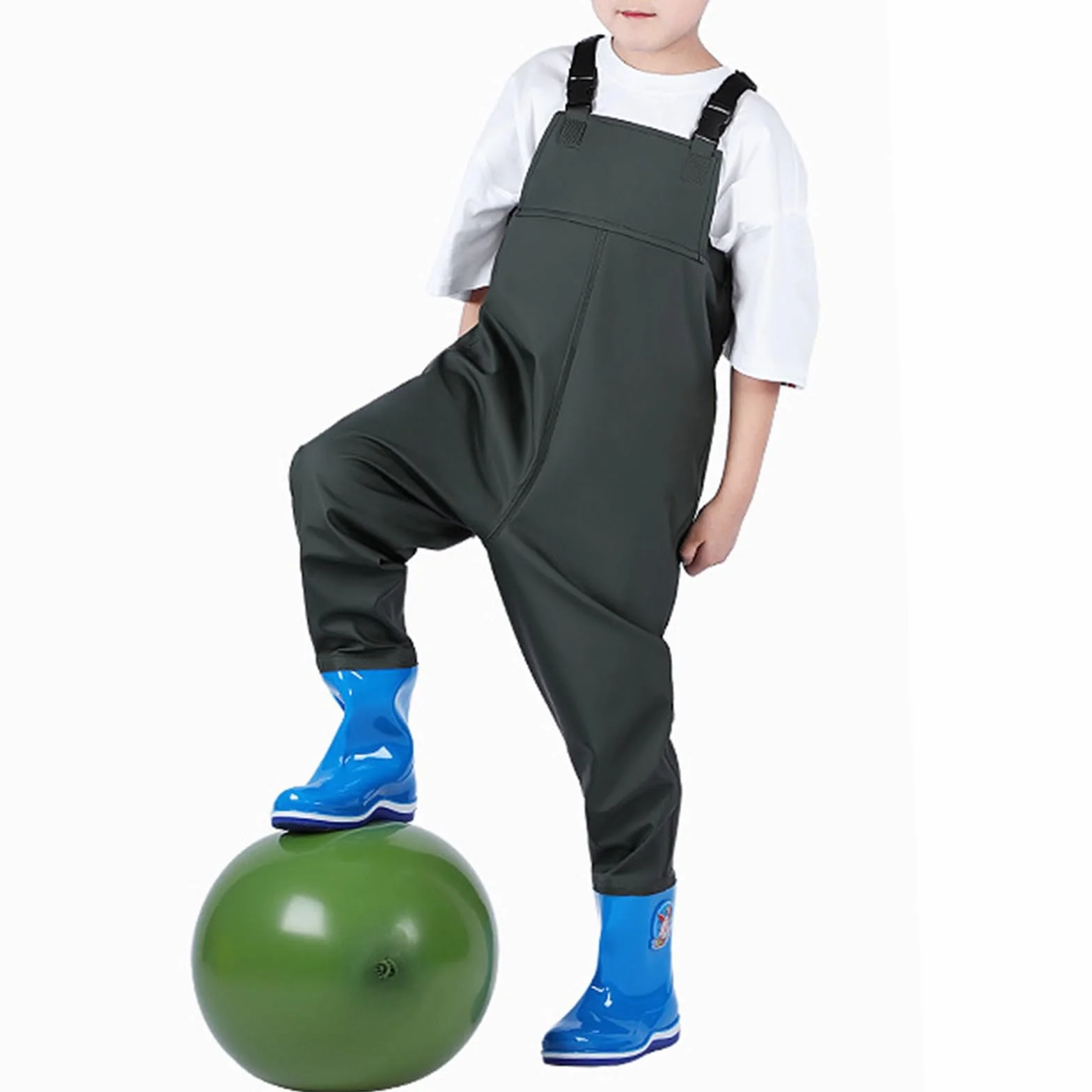 Waders Pêche Enfants Cuissardes Imperméables Chasse Bottes Unisexe Étanches Poche
