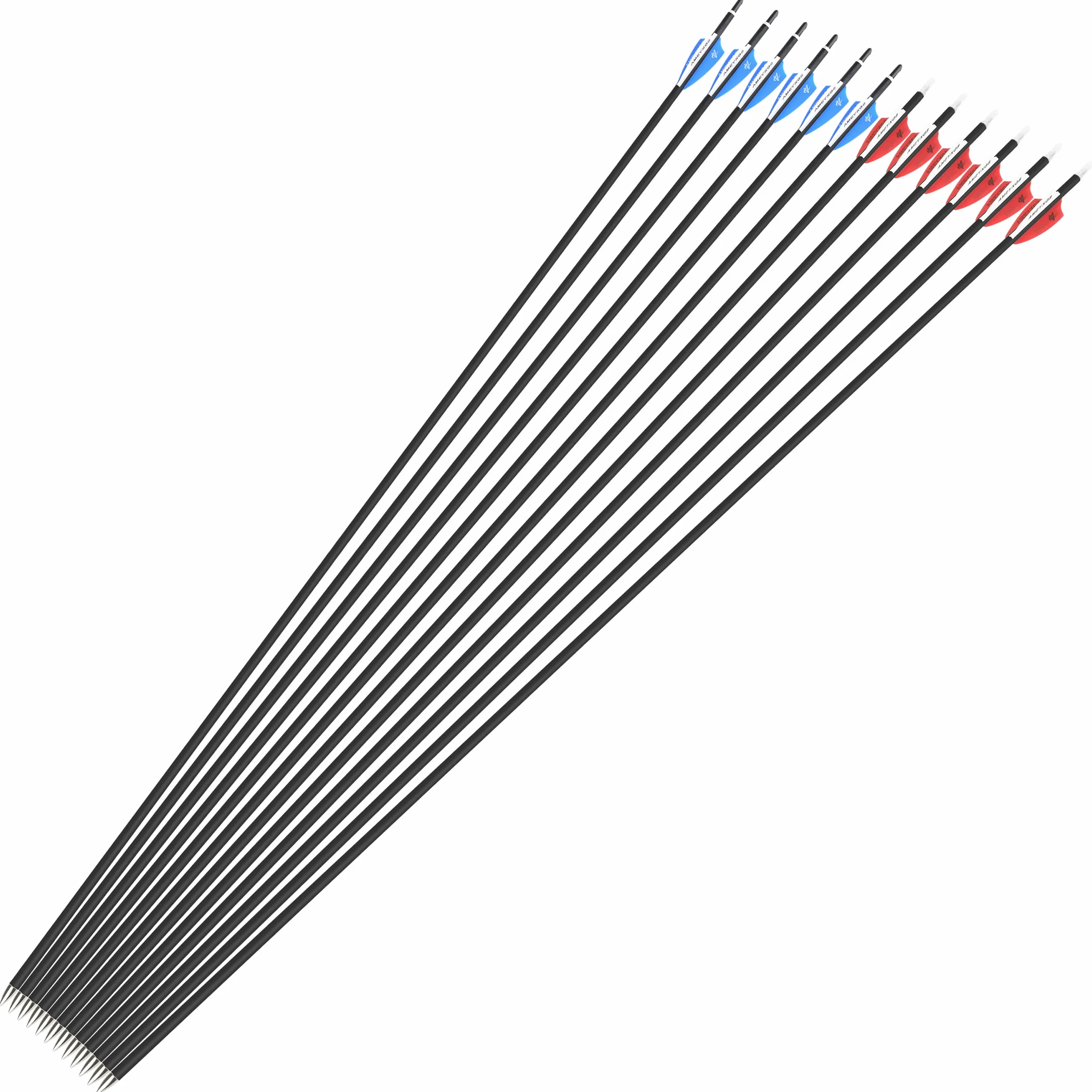 Flèches de tir à l'arc en Carbone 32" ID 4,2 mm 1000 Spine pour arc composé et classique 12/24 pcs