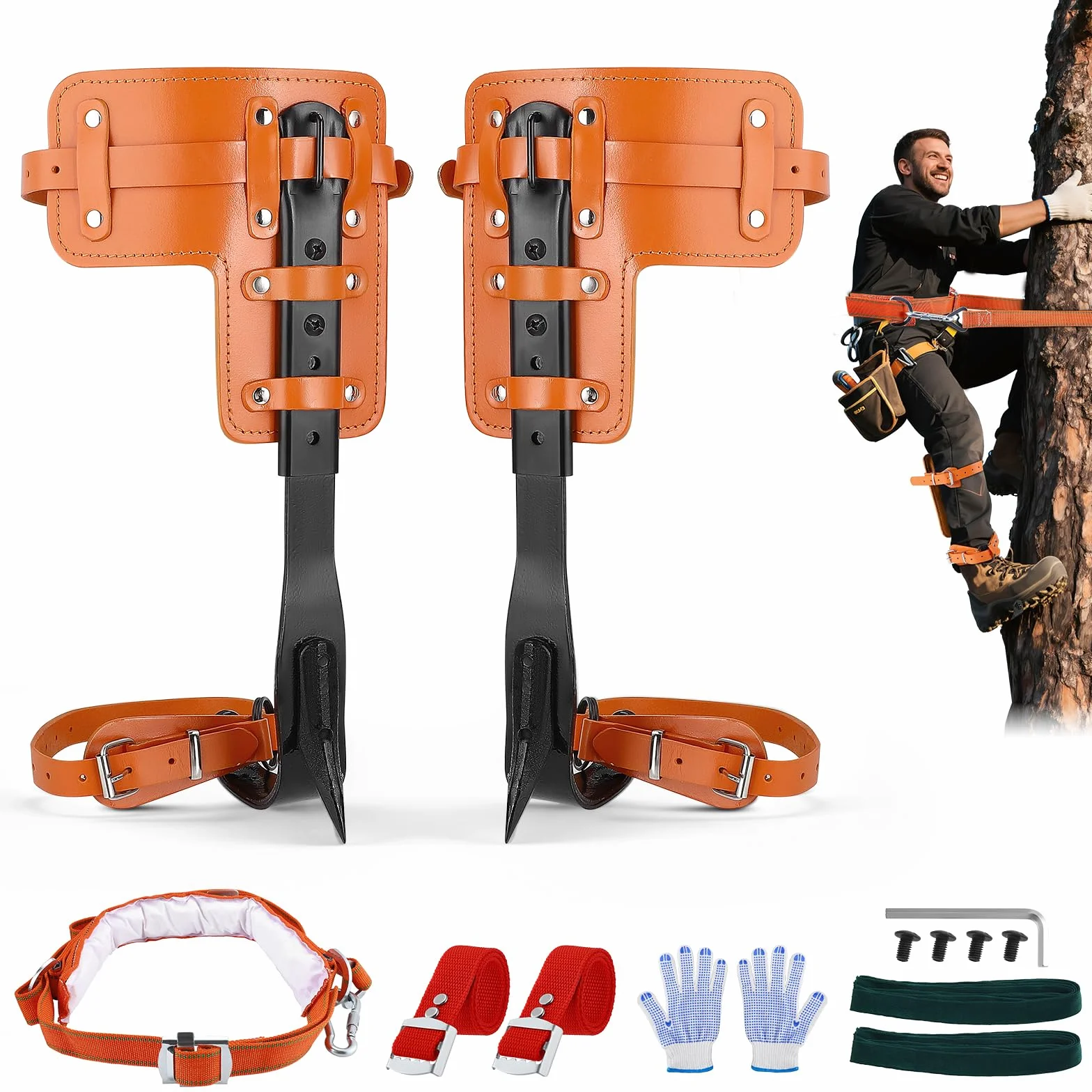 Outil d'escalade d'arbre réglable en hauteur 40-45 cm, renforcement vertical, cravate pied d'arbre