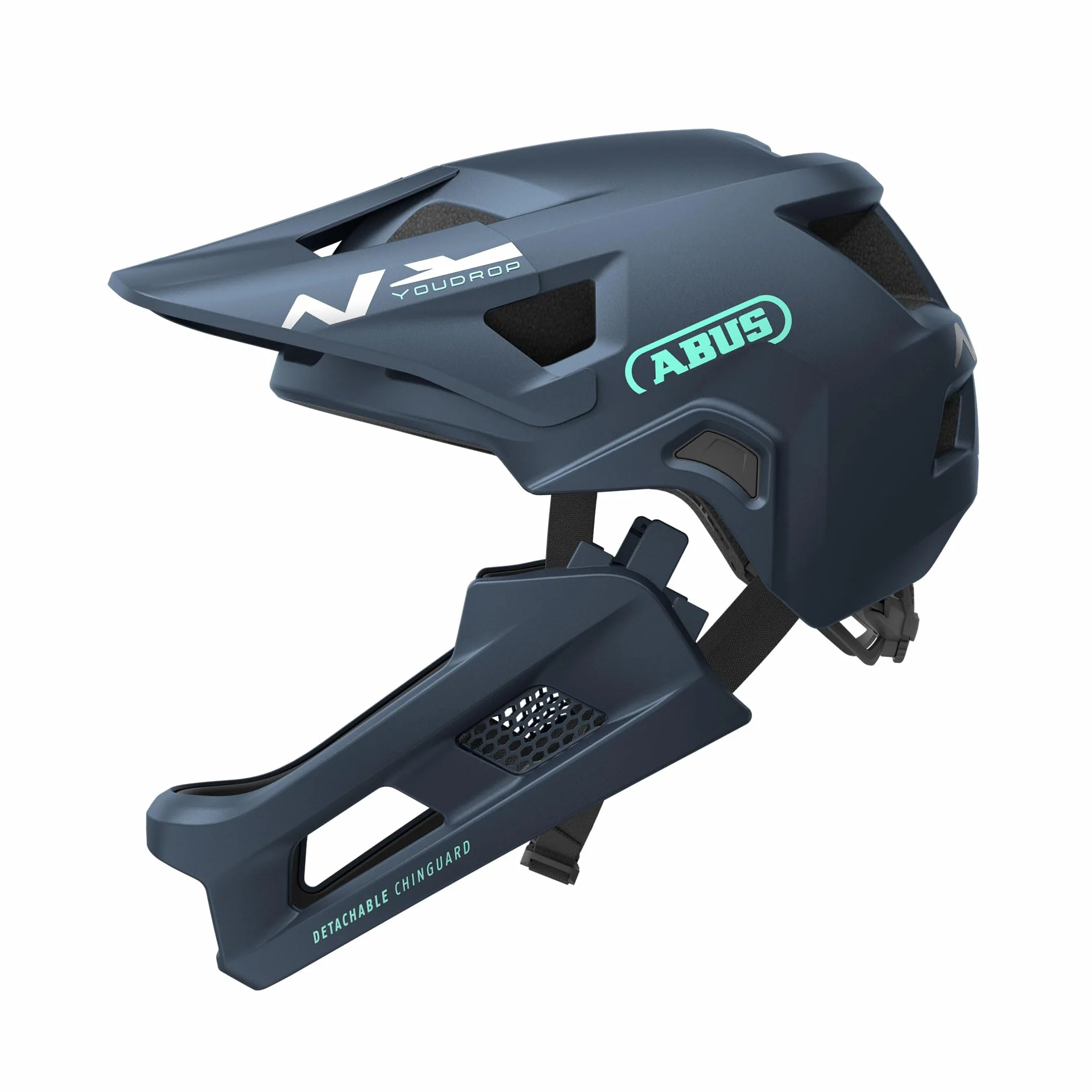 ABUS Casque VTT YouDrop FF intégral Enfants Adolescents mentonnière Amovible