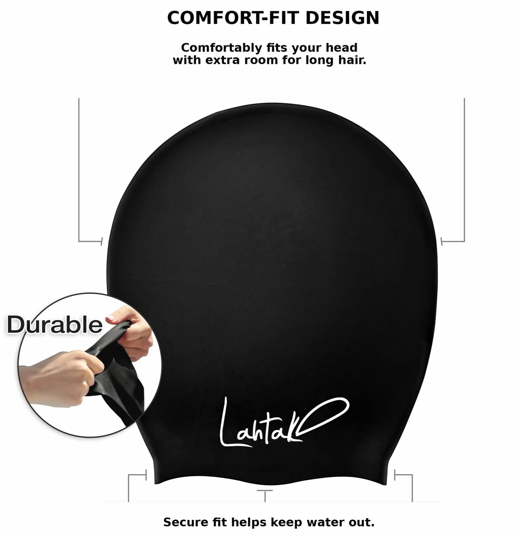 Bonnet de Bain Silicone Imperméable Extra-Large pour Cheveux Longs, Natation Femmes Hommes Dreadlocks
