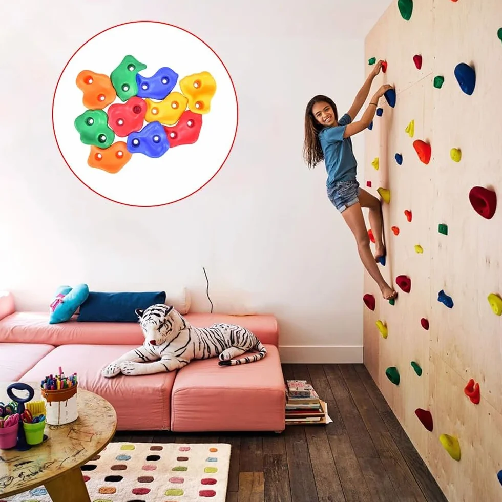 Prise Escalade Enfant 20 PCS Prises d'Escalade Antidérapant pour Intérieur et Extérieur