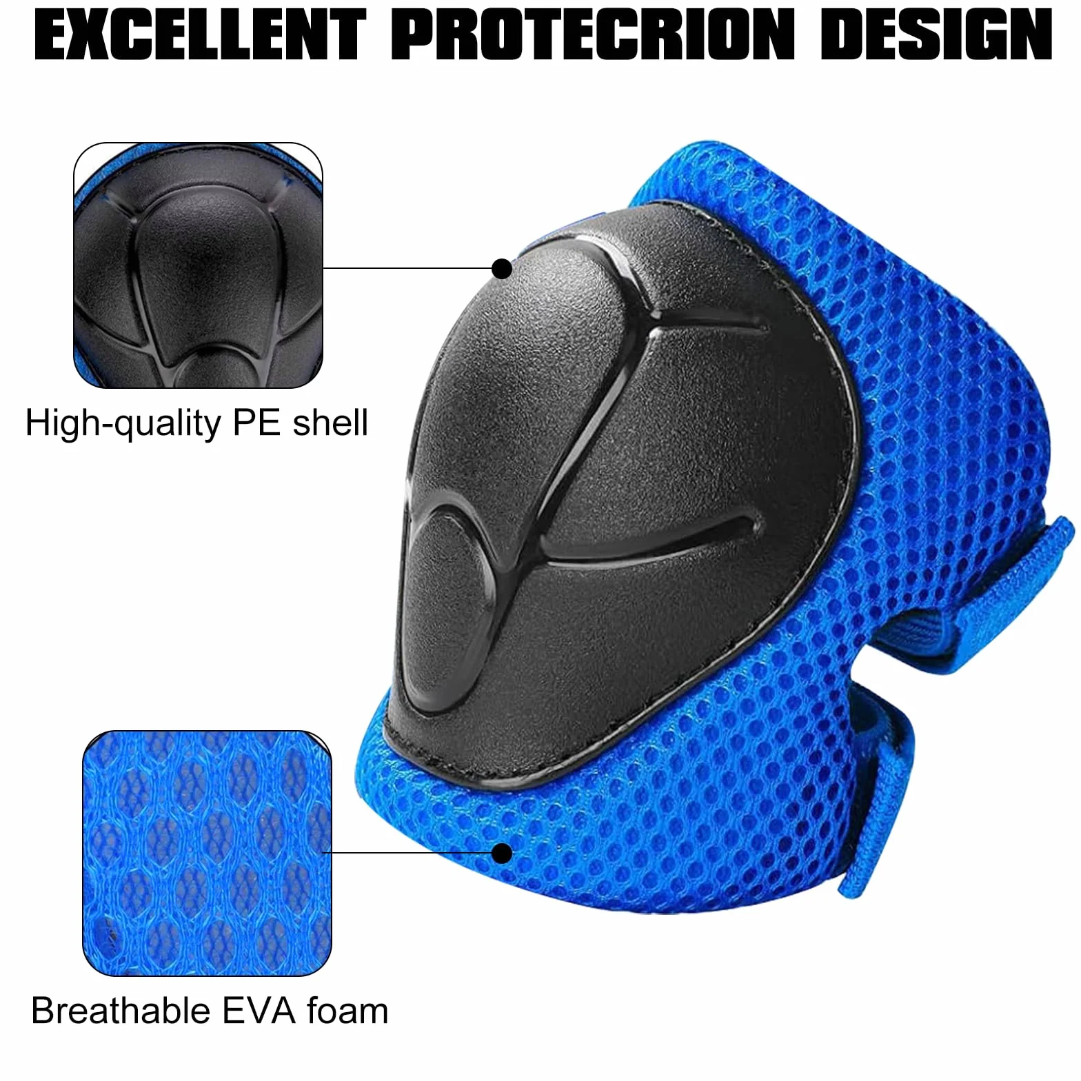 Zorplex Kit de Protection Enfant 6 en 1, Genouillères, Coudières, Protèges-Poignets pour Patin à Roulettes, Velo, Skateboard