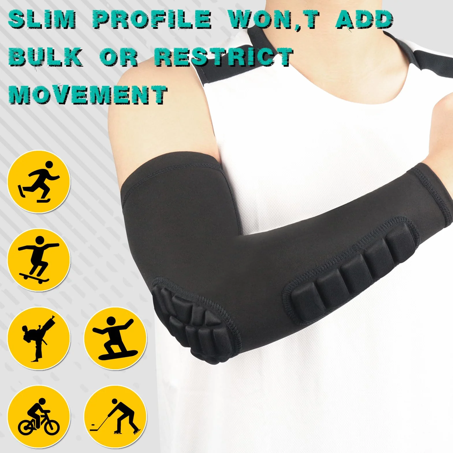 Coudière Basketball Protege Coude Respirable Souple 1 Paire Homme Femmes Protection