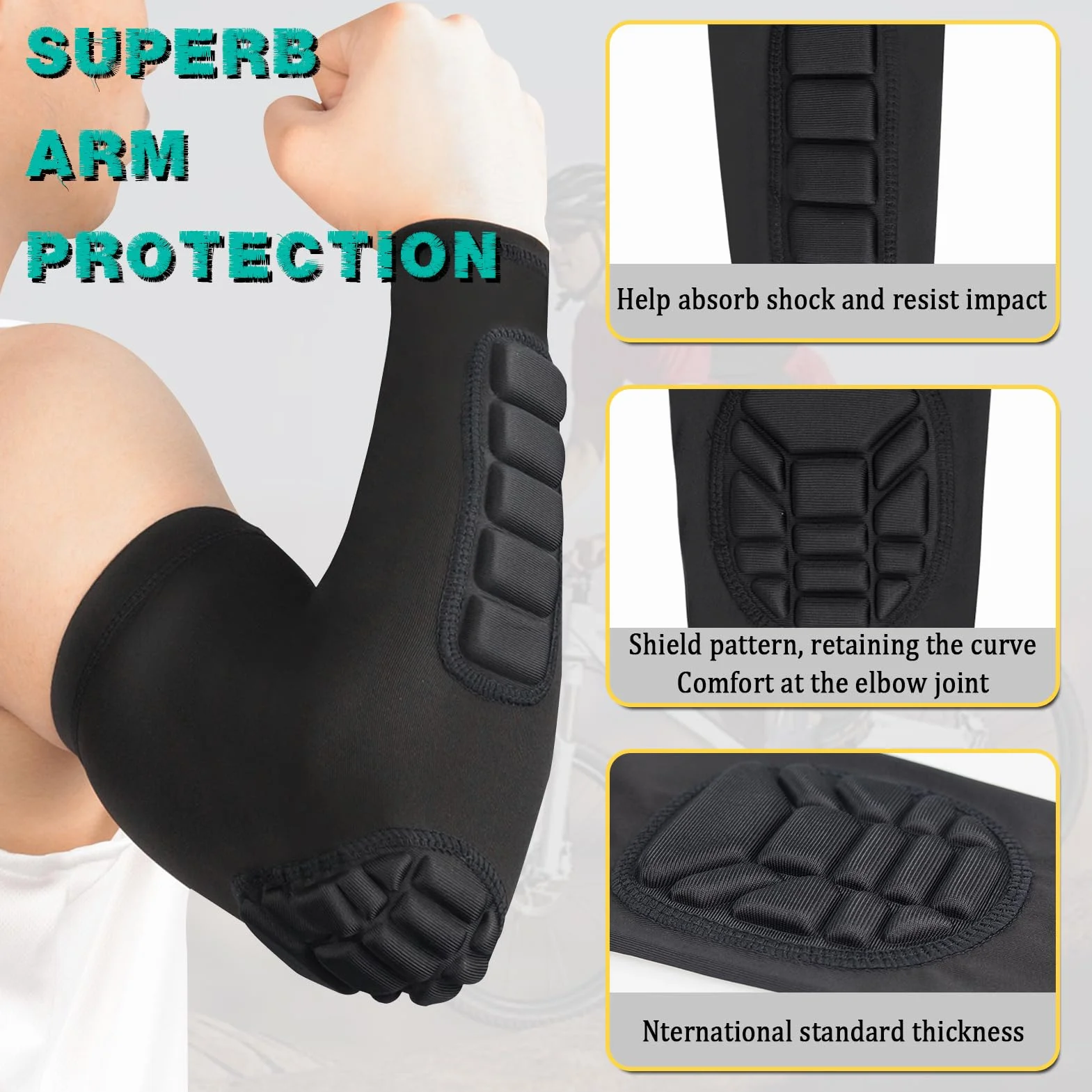 Coudière Basketball Protege Coude Respirable Souple 1 Paire Homme Femmes Protection