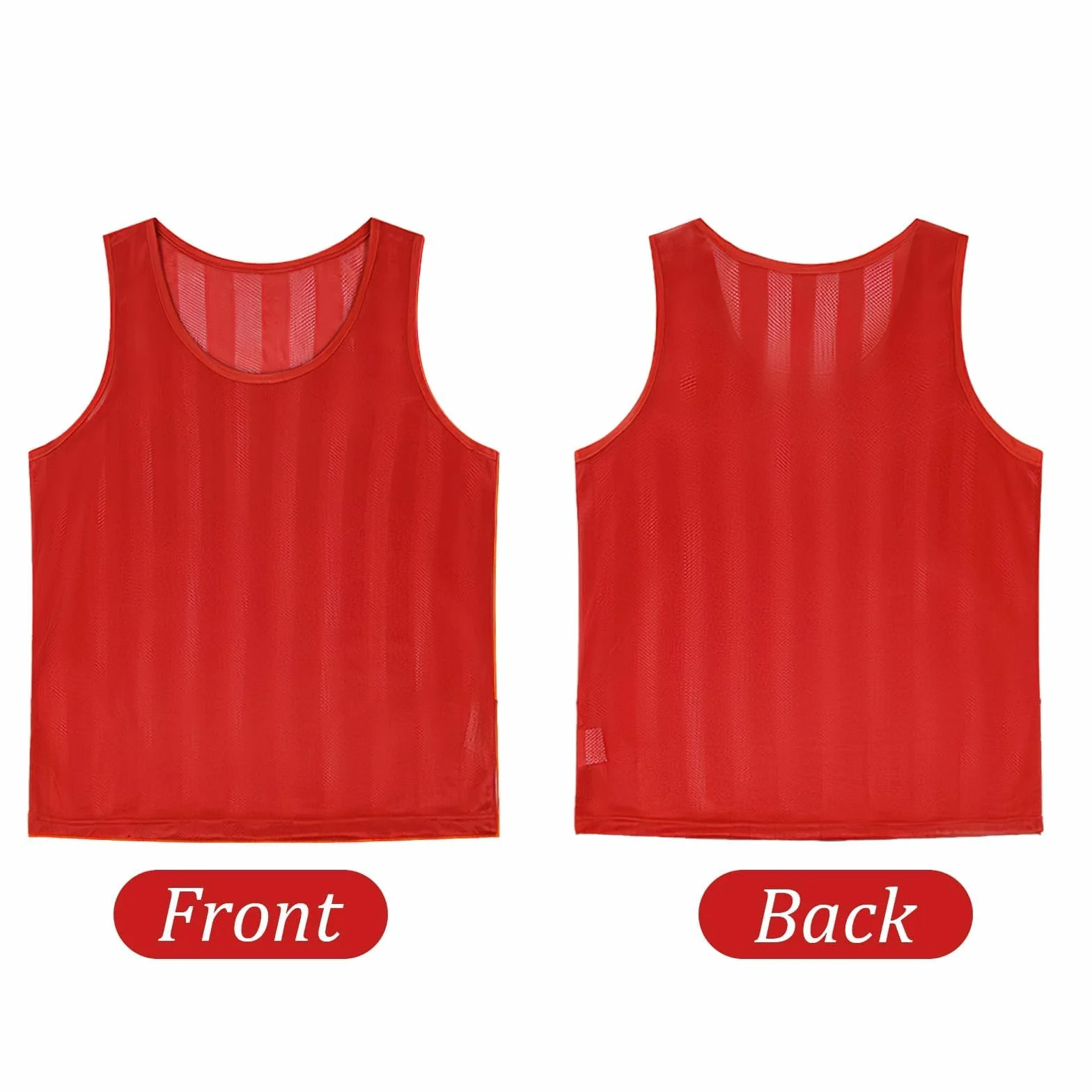 Lot de 24 Gilets d'Entraînement en Maille Respirante Rouge & Bleu pour Football Basketball Rugby