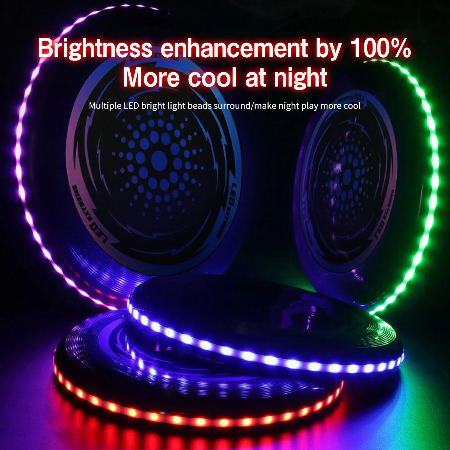 Ultimate Frisbee Disque Volant Lumineux LED 49 Lumières pour Adultes Enfants Plage Pelouse