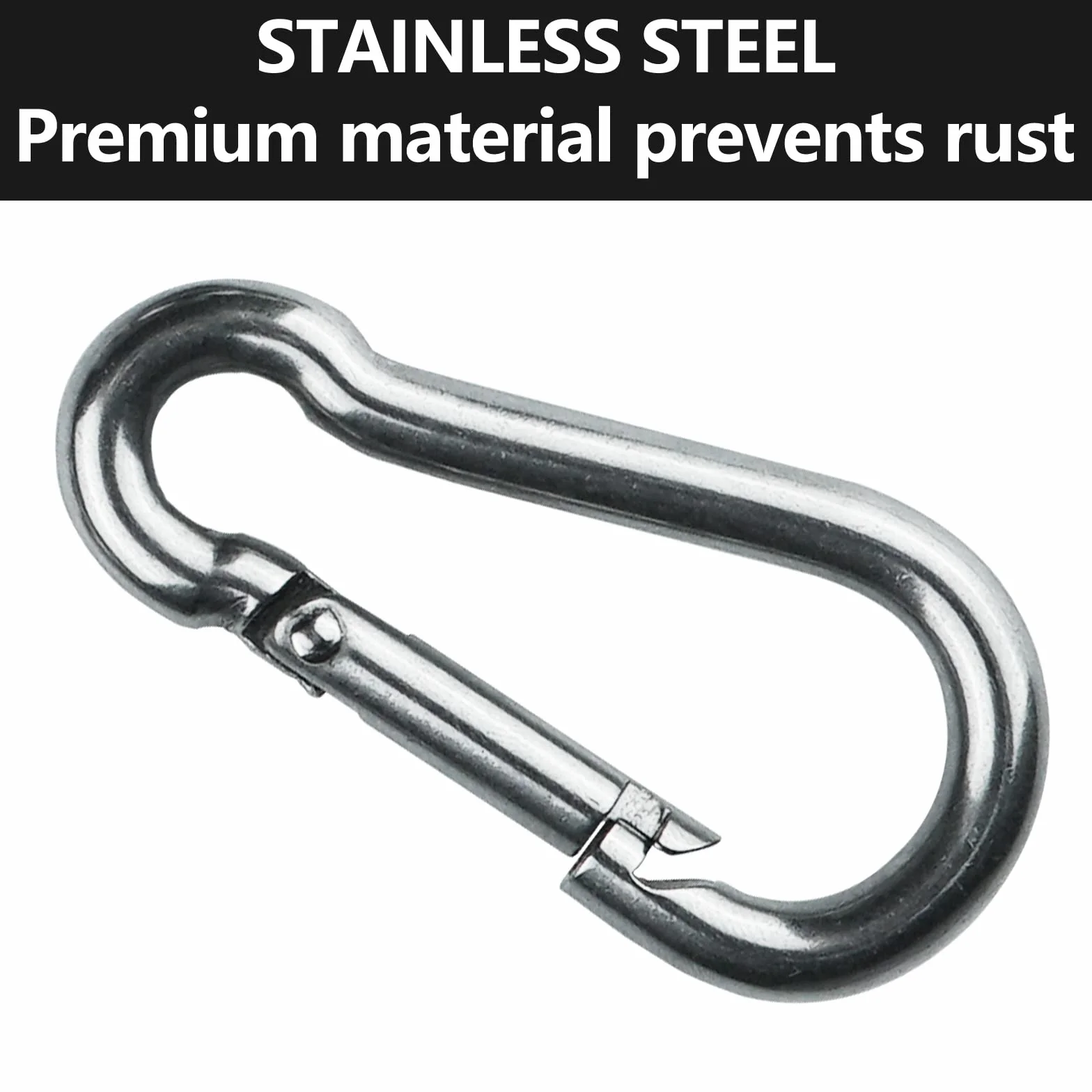 Lot de 12 Mousquetons en Acier Inoxydable 304, Portant 140KG, 60x30x5.9mm pour Hamacs Camping Pêche