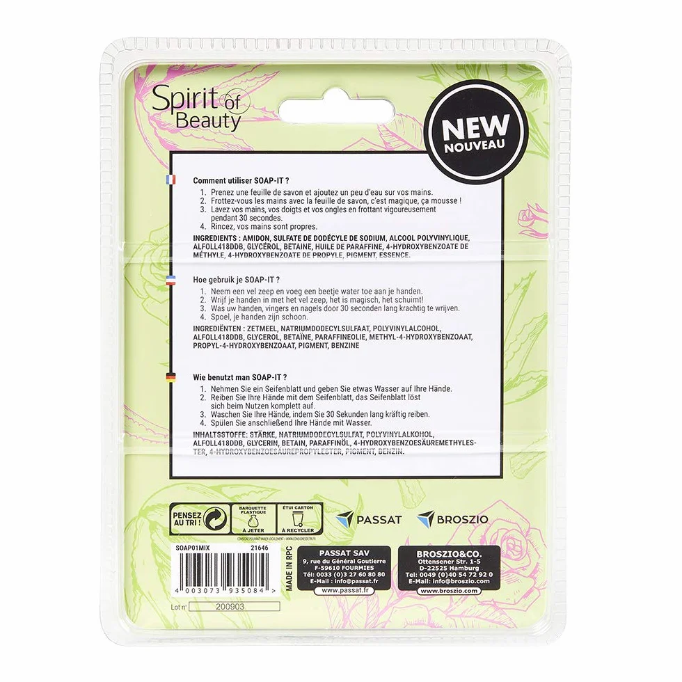 Papier savon portable 150 feuilles mini savon voyage