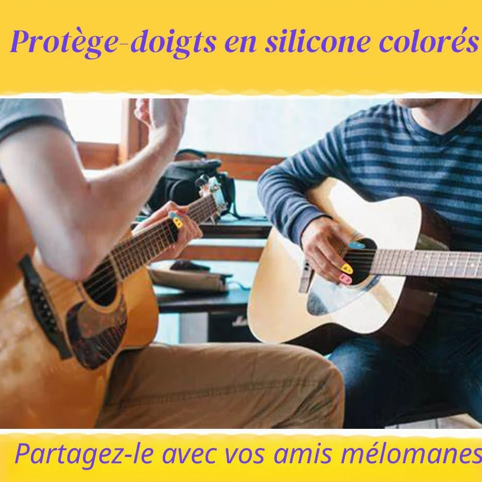 30 Pièces Protections Doigts Silicone pour Guitare - Capsules Antidérapantes Réutilisables