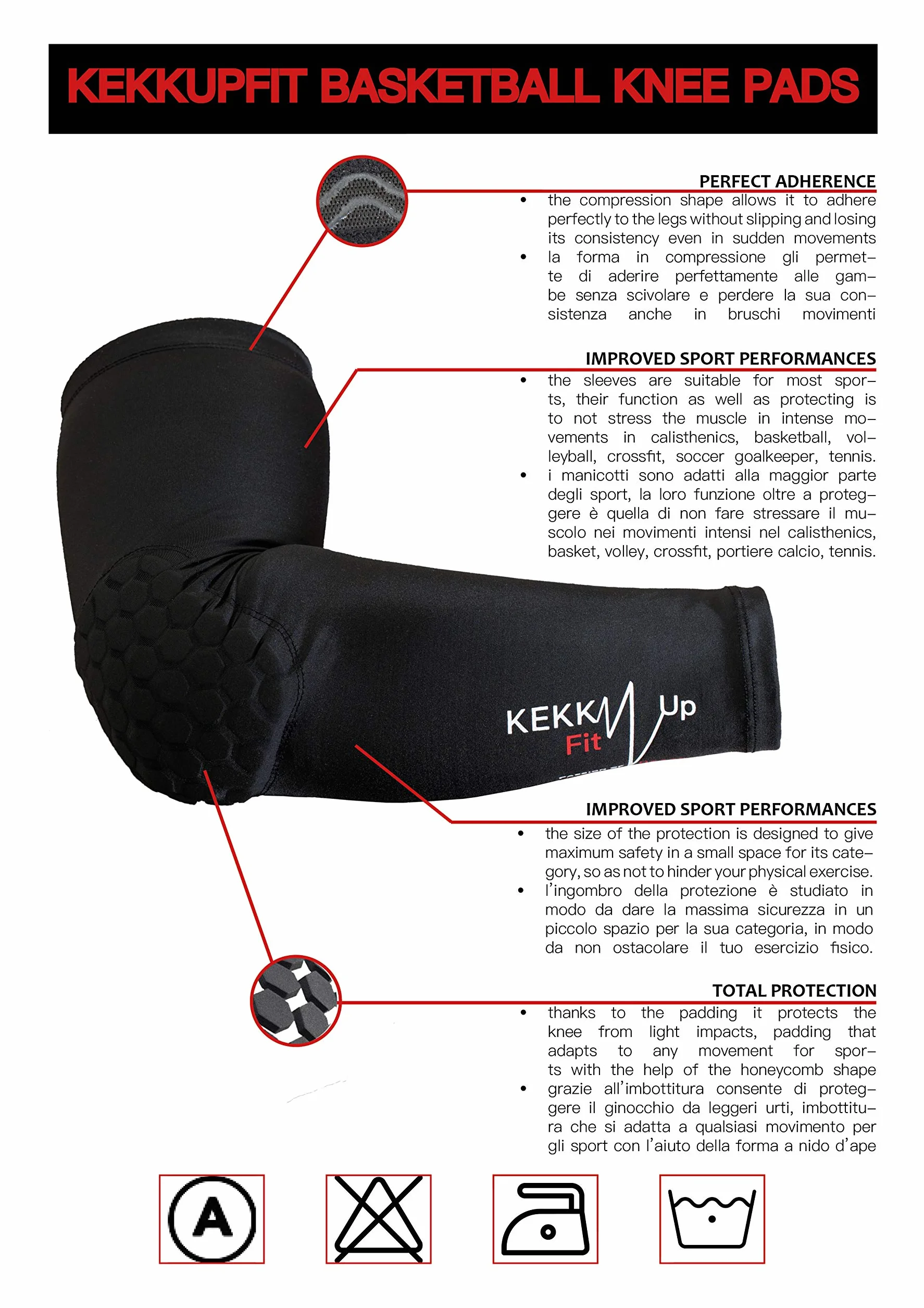 Protections Sport Coudières Basket Compression Manchons Jambières pour Bras Volley-ball Gardien de Football Handball Padel