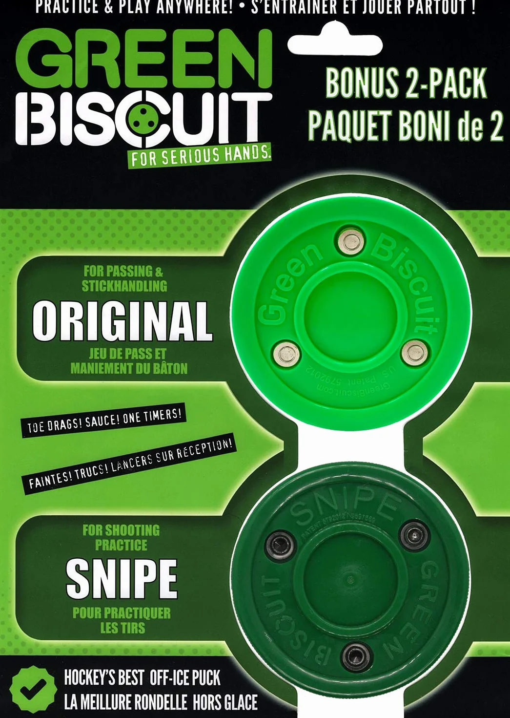 Green Biscuit Palets d'entraînement combinés Passe+tir