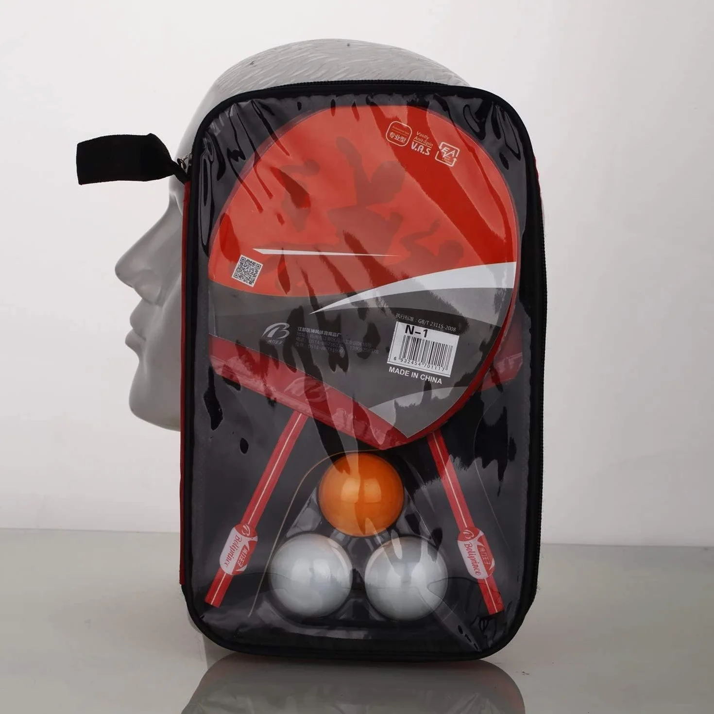 Raquettes de Tennis de Table Professionnelles Lot de 2 avec 3 Balles 7 Couches Bois Peuplier Éponge 2 mm