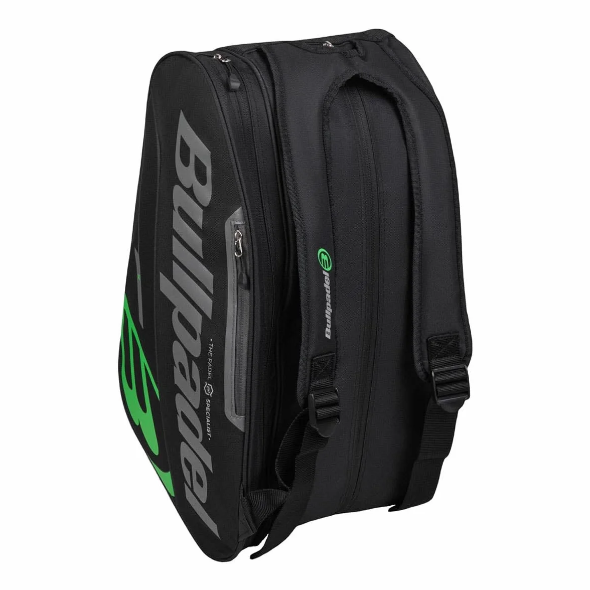 Bullpadel Sac à raquettes Tour Noir compartiments raquettes vêtements matériel poches poignées rembourrées