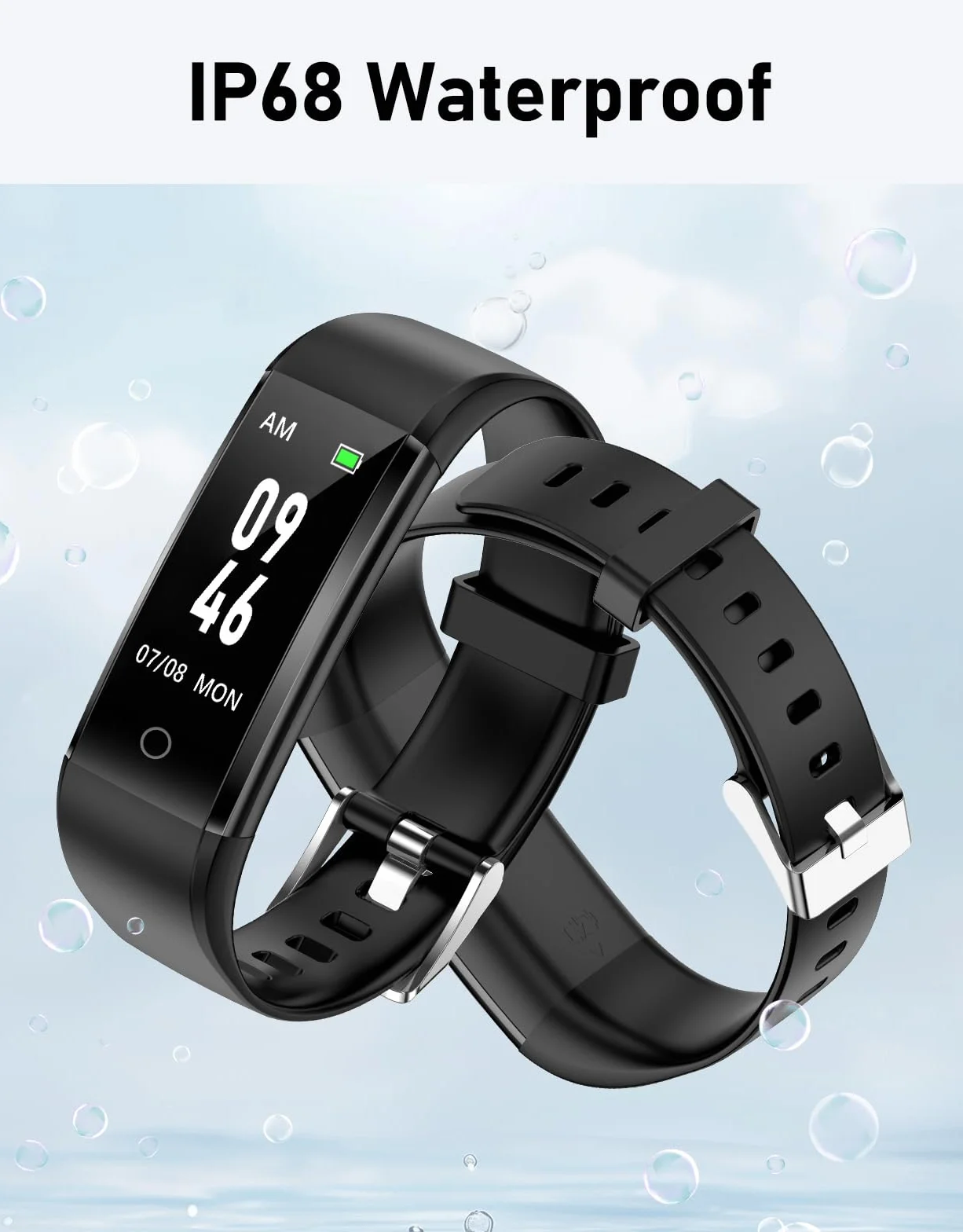 GRV Montre Podometre Etanche IP68 Compteur de Pas Calories Distance pour Femme Homme Enfant