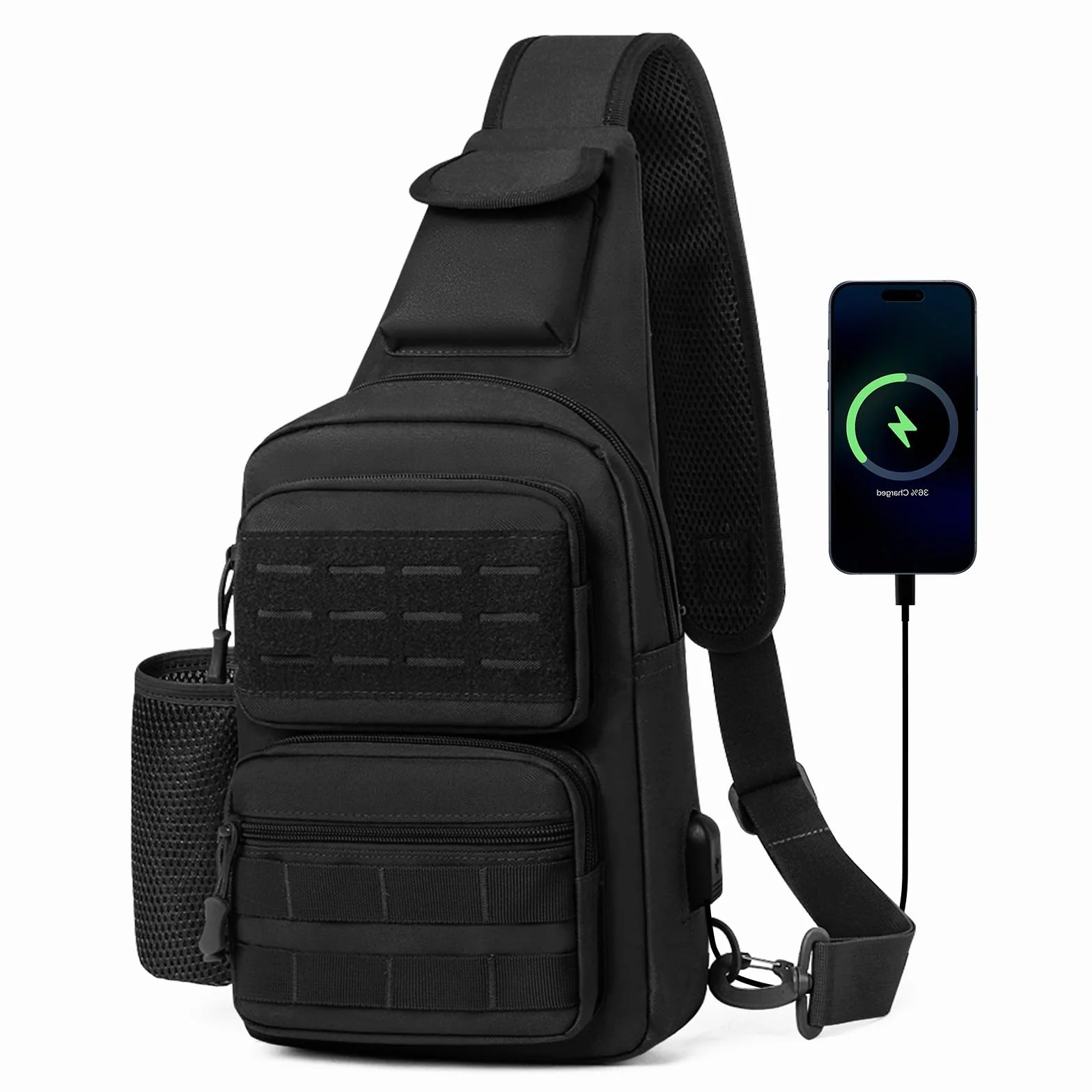HUNTVP Sac Bandoulière Homme Sacoche Tactique Banane Voyage Randonnée Camping