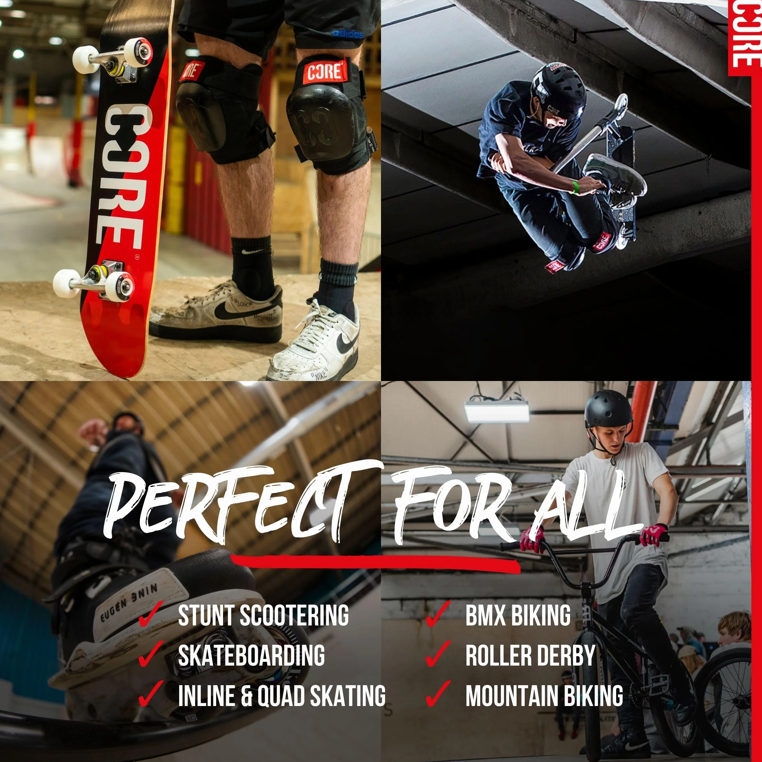 Core Casque de Protection Skate BMX Vélo VTT Roller Derby