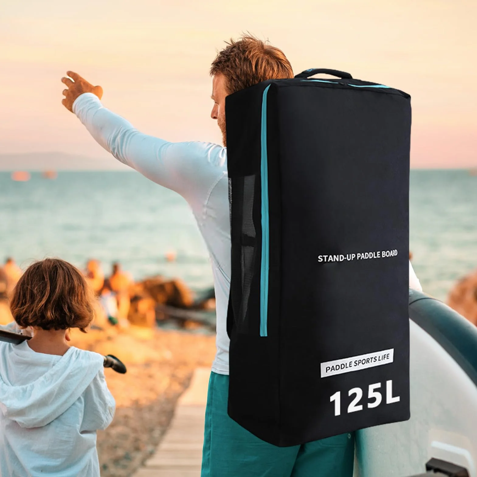 Sac à dos Paddle Board Heavy Duty Travel Bag, Sac fourre-tout étanche avec Bretelles rembourrées
