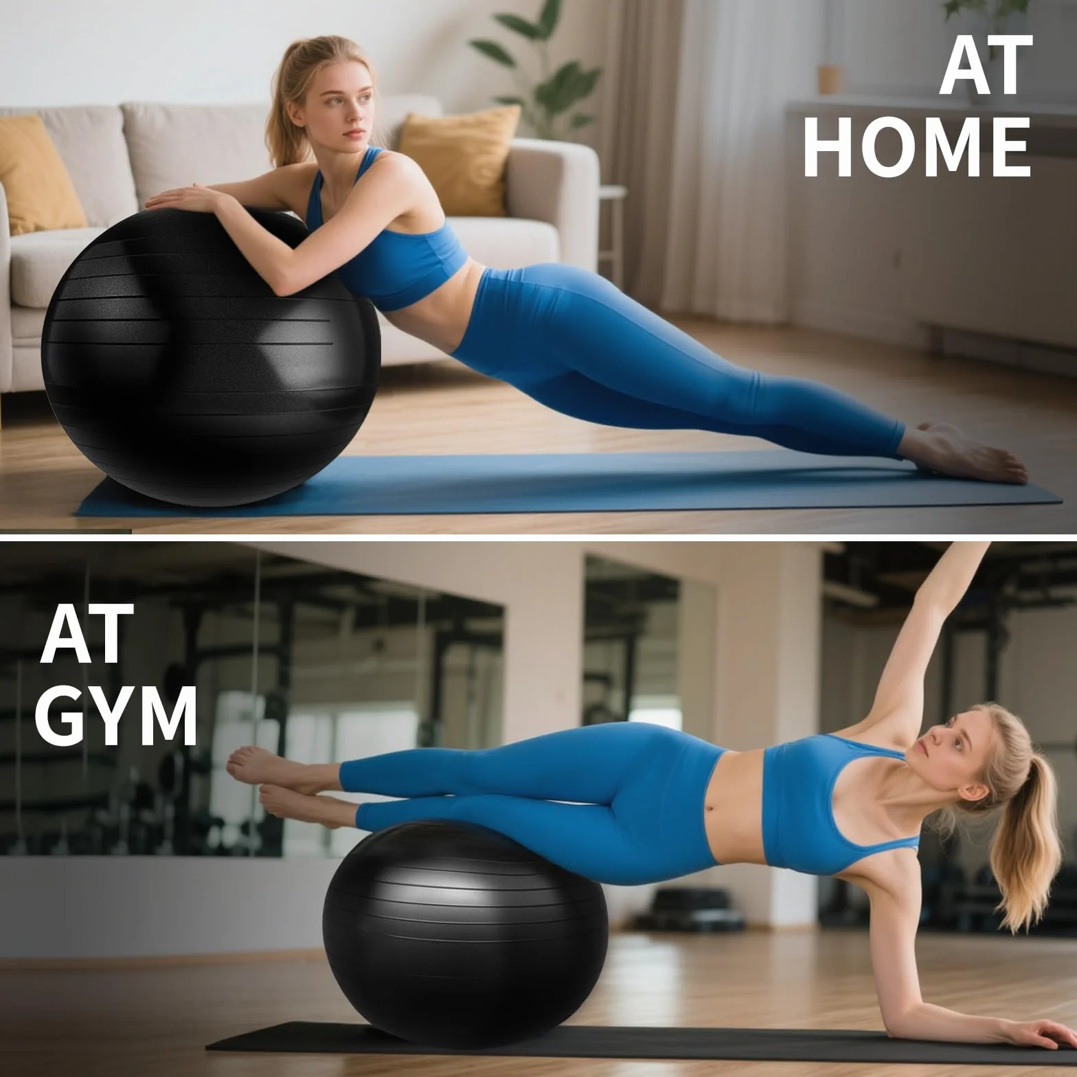 Ballon de Grossesse Fitness 65 CM Anti-éclatement Anti-Dérapant Swiss Ball Gym Yoga