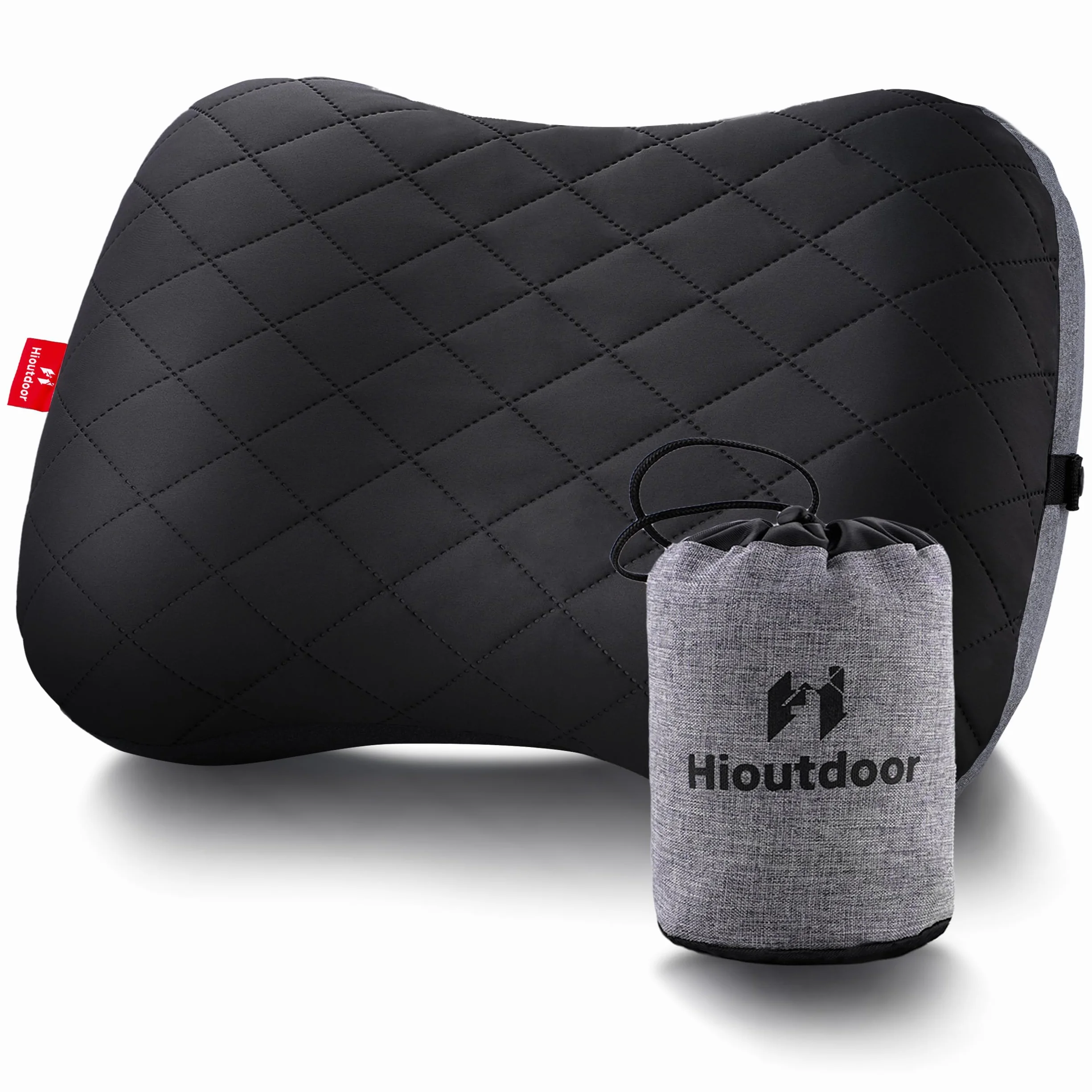 Hioutdoor Coussin Gonflable Oreiller Ergonomique Noire