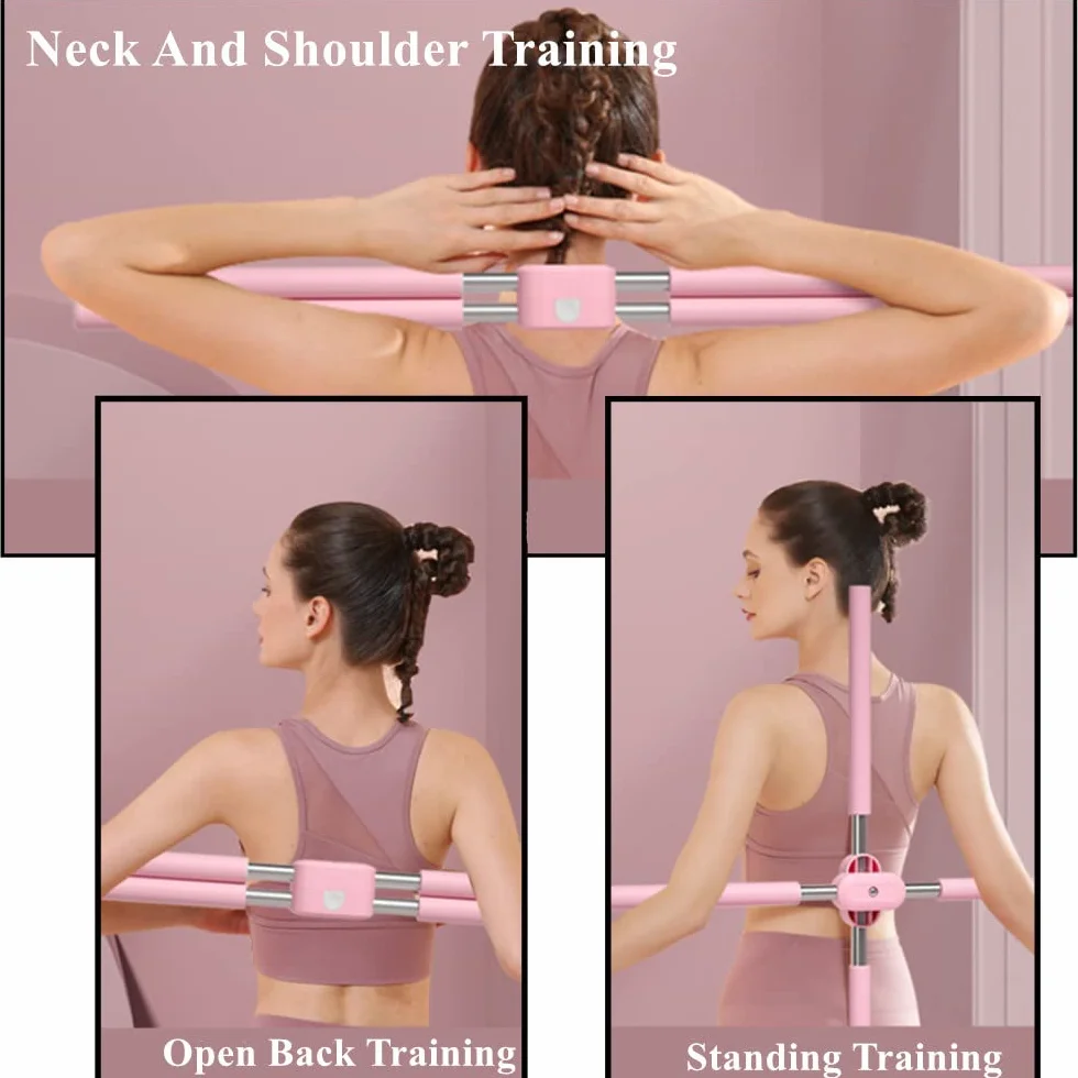 Poteau de Yoga pour Correction de Posture, Bodybuilding Pilates Stick Entraînement Complet du Corps