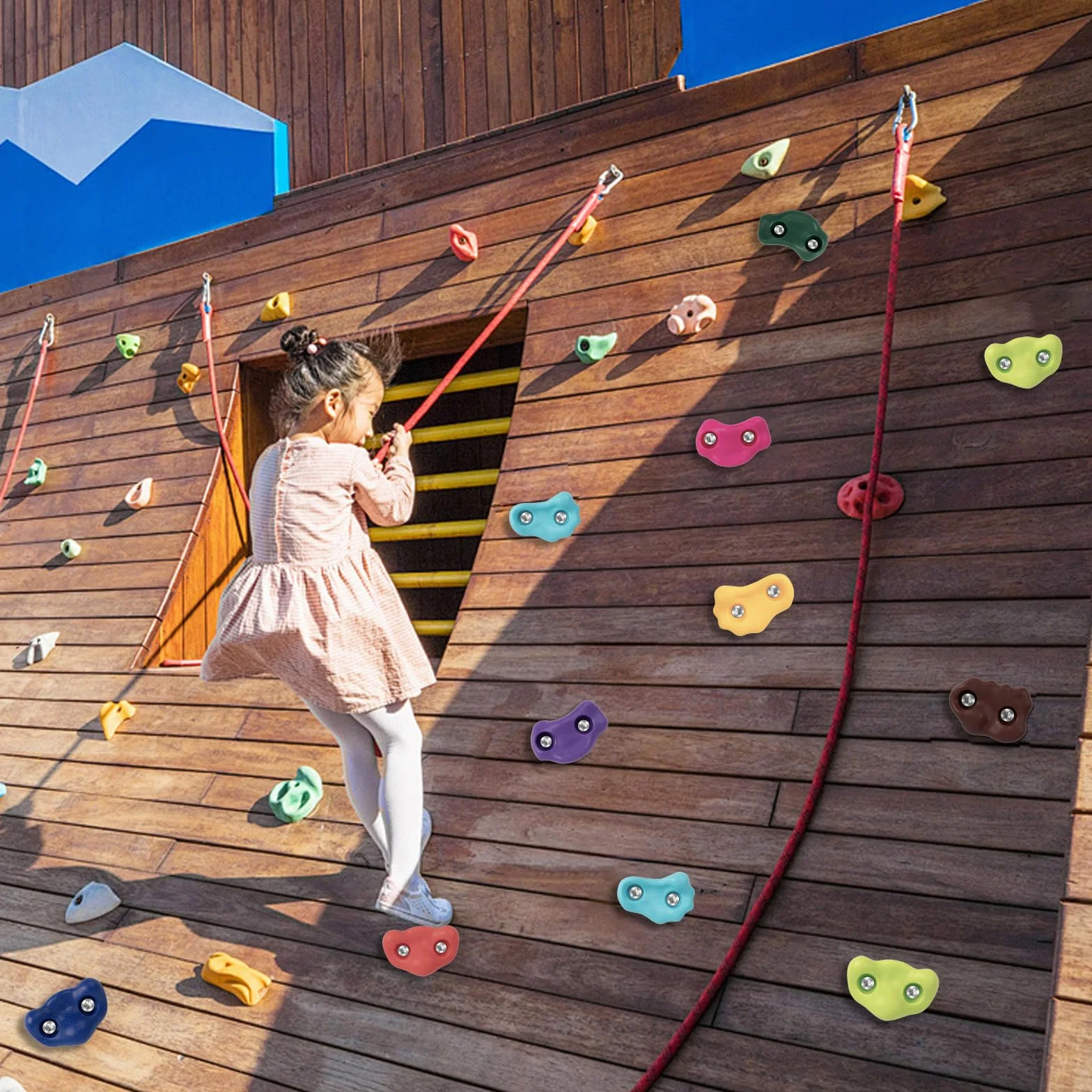 Pierres d'escalade Enfants pour Tours de Jeux et Murs d'escalade, Ensemble de Prise Escalade 10 Couleurs