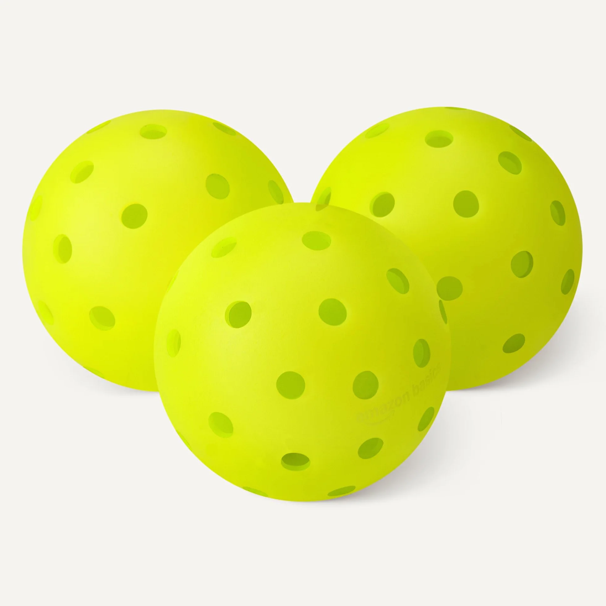 Amazon Basics Balles de Pickleball d’Extérieur 7,4cm Jaunes
