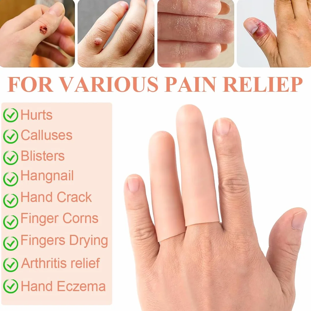 Doigtiers de Gel en Silicone - Protège-Doigts pour Eczéma, Fissures et Blessures - Protection et Soutien des Doigts
