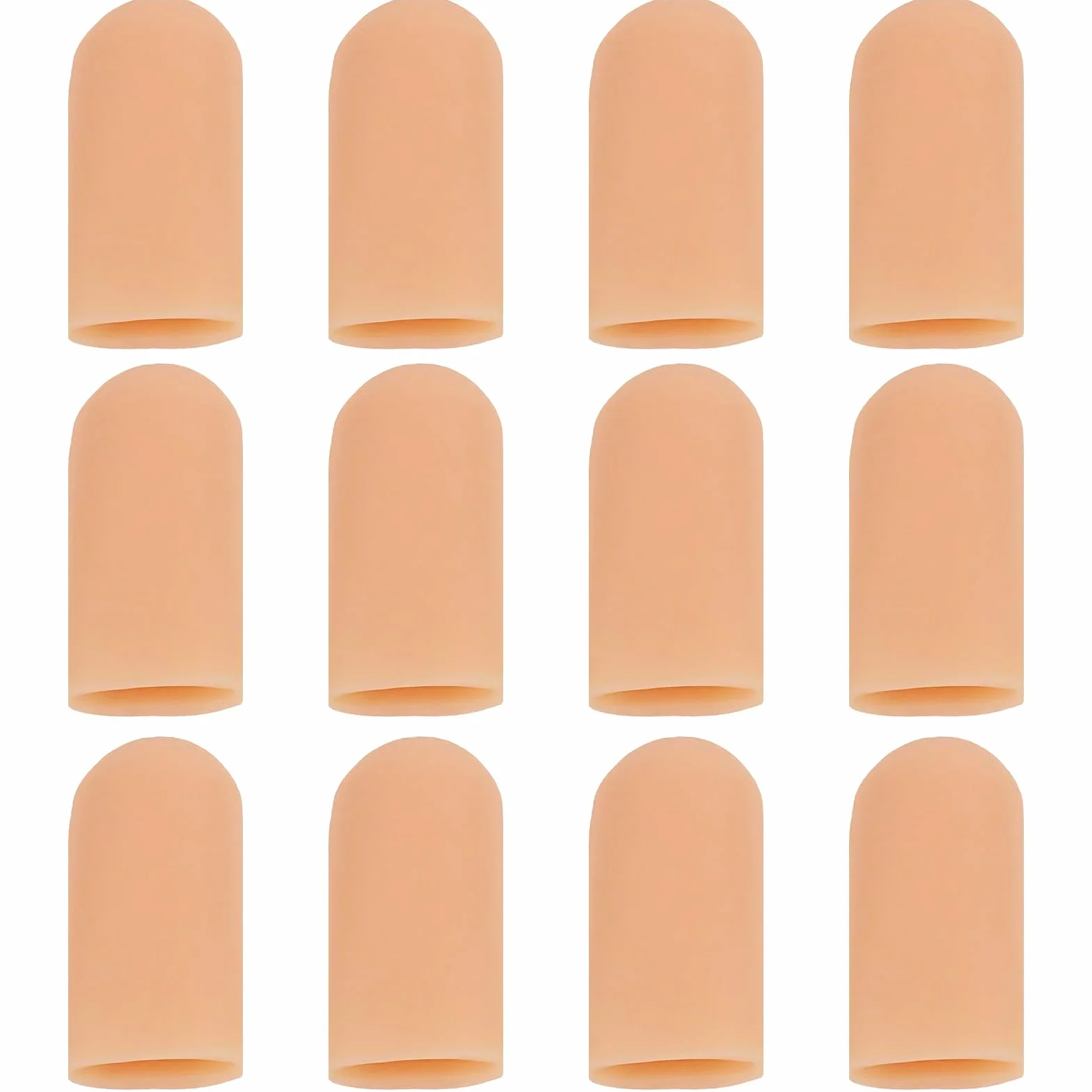 Protège-Doigts en Silicone 12 PCS, Pansements Doigts Imperméables, Protection du Bout des Doigts, Couleur Chair