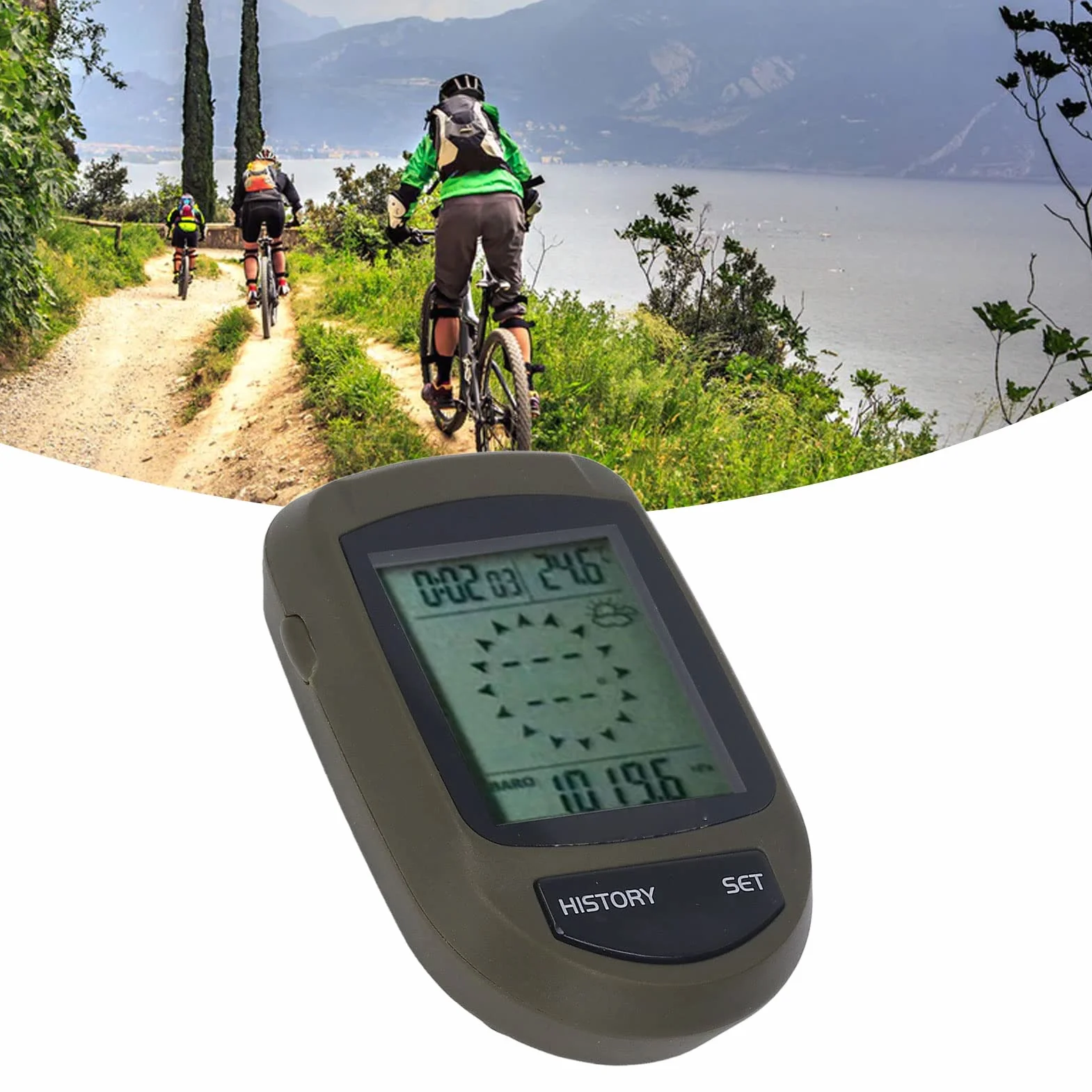 Baromètre Multifonction 8 en 1 LCD Affichage Numérique Altimètre Altitude Température Horloge Moniteur Météo