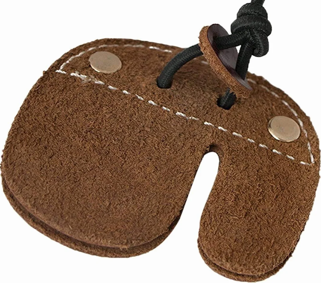 Namvo Doigts en Cuir de Vache pour tir à l'arc - Protection Doigts Marron