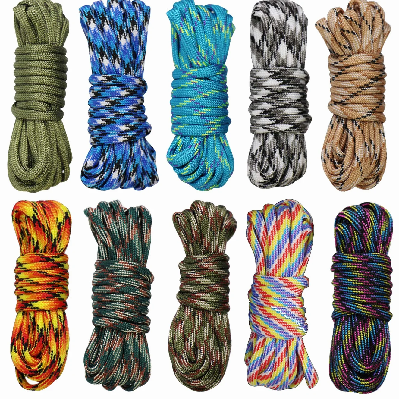Paracordes Multifonction colorée 10pcs Set de Bracelet Parachute Garçon Fille