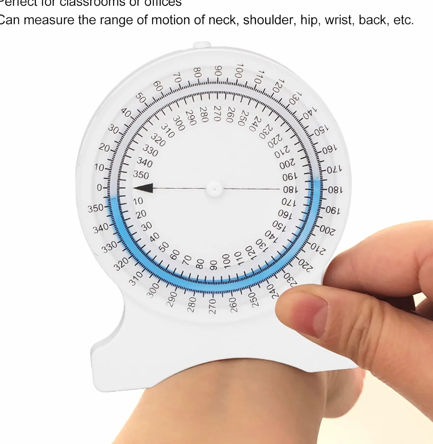 Jauge d'Inclinomètre 0-360 Degrés, Inclinomètre de Physiothérapie à Rotation Facile, Étanchéité, Bulle Résistante aux Rayures