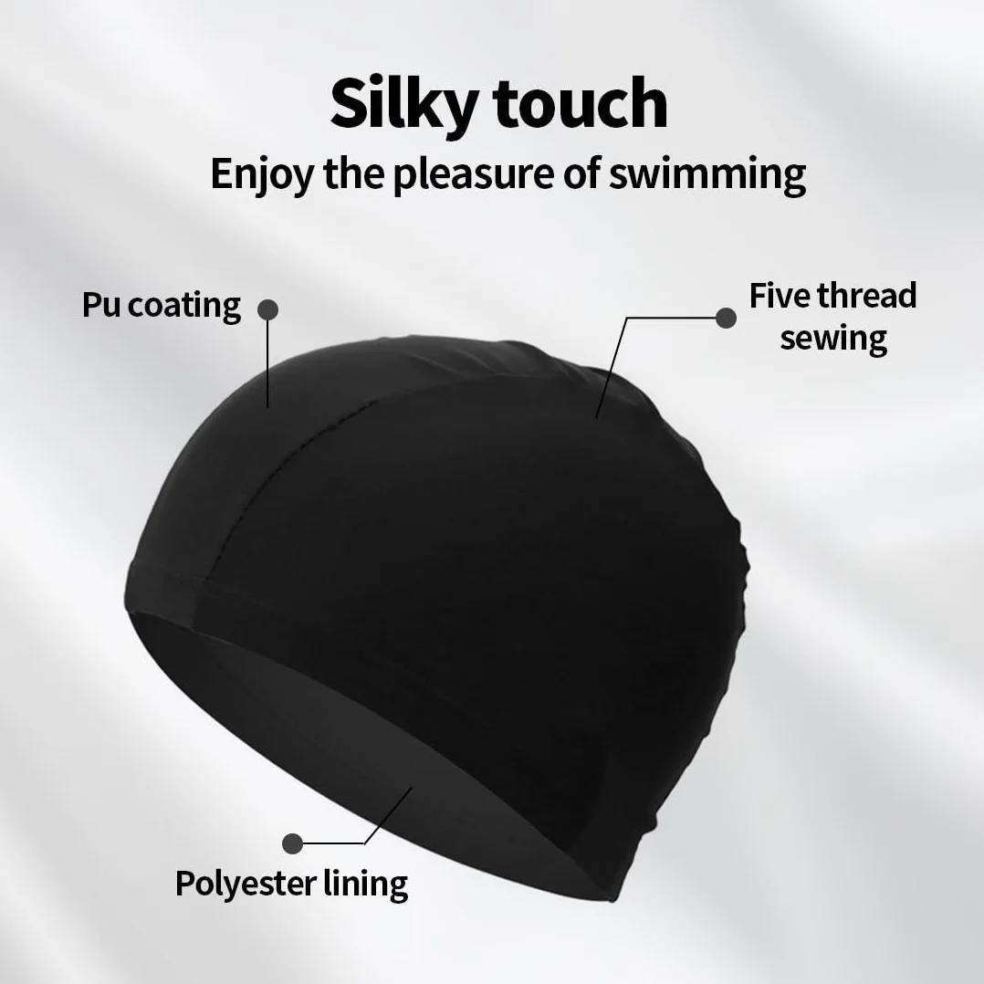 Bonnet de Bain en Tissu Élastique Confortable pour Femme Homme