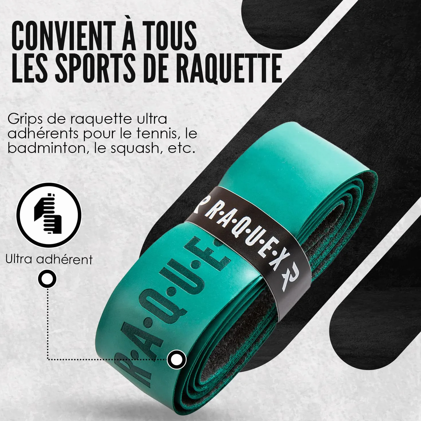 Raquex Grip de Tennis Badminton Padel Squash 14 Couleurs Autocollant