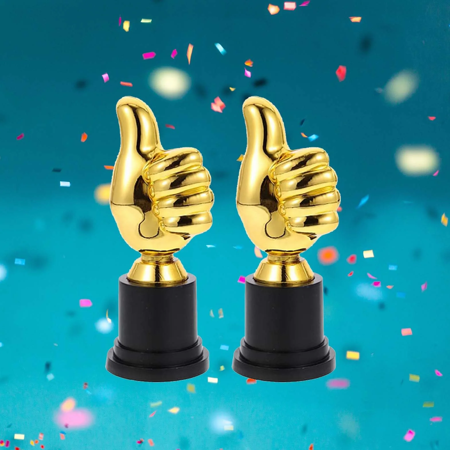 Mini Trophée Football Récompense Enfant, 2 Pièces Trophées Plastique pour Compétitions Sportives