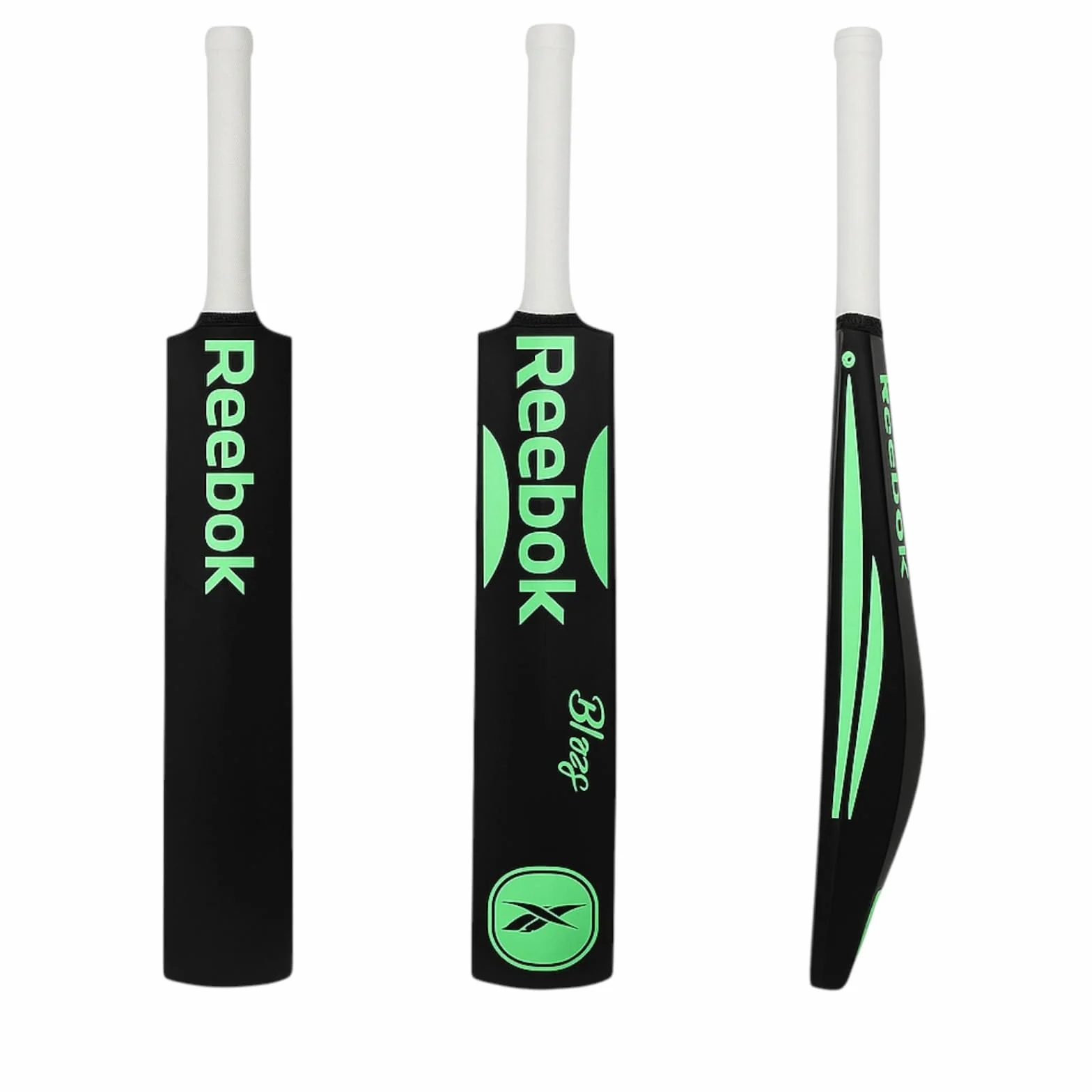 Reebok Blaze Batte de cricket en plastique 86,4 x 11,4 cm PVC léger design durable vert