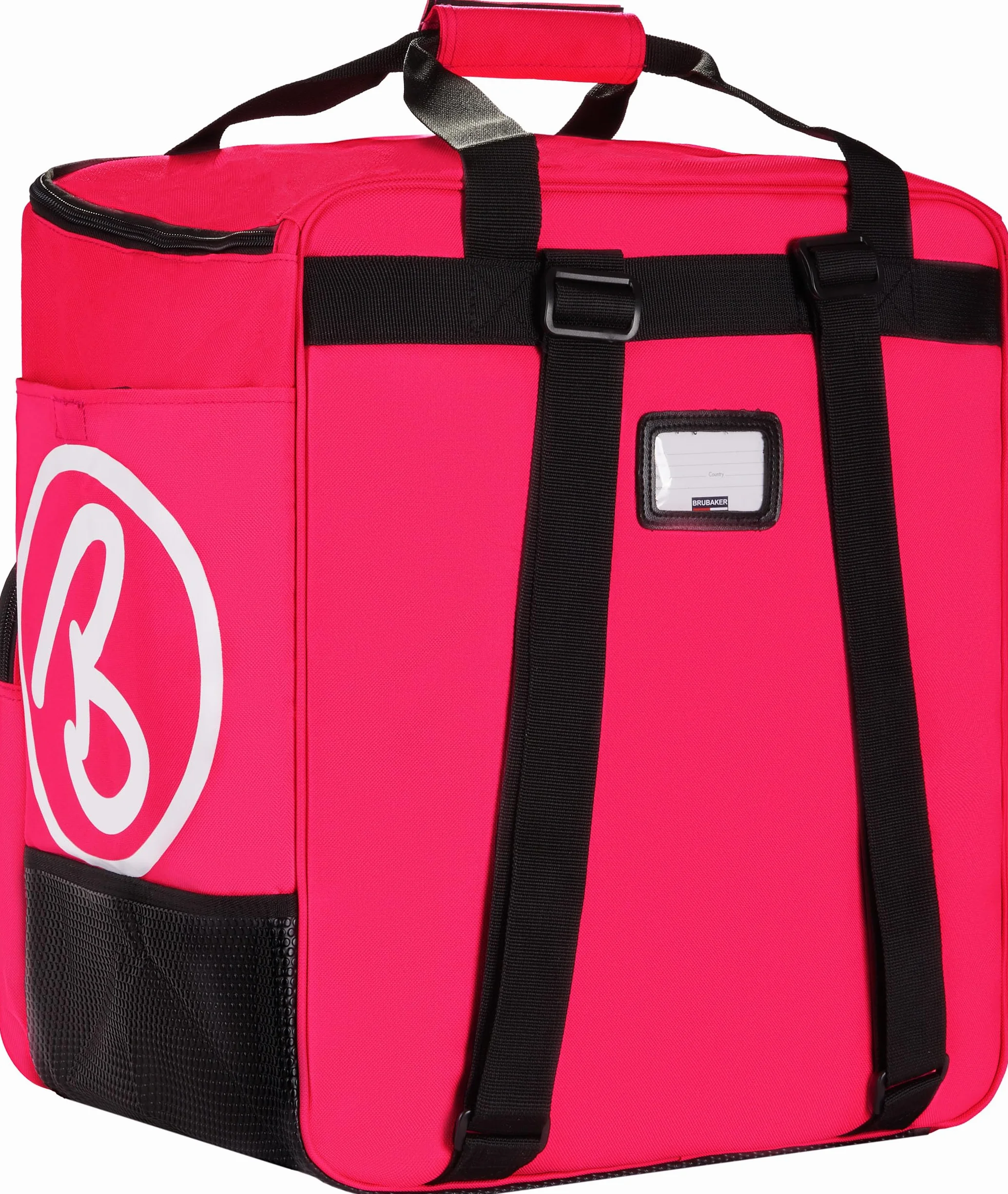 BRUBAKER Set de Ski Champion 170 cm Fuchsia Fluo Blanc Housse à Skis et Sac à Chaussures