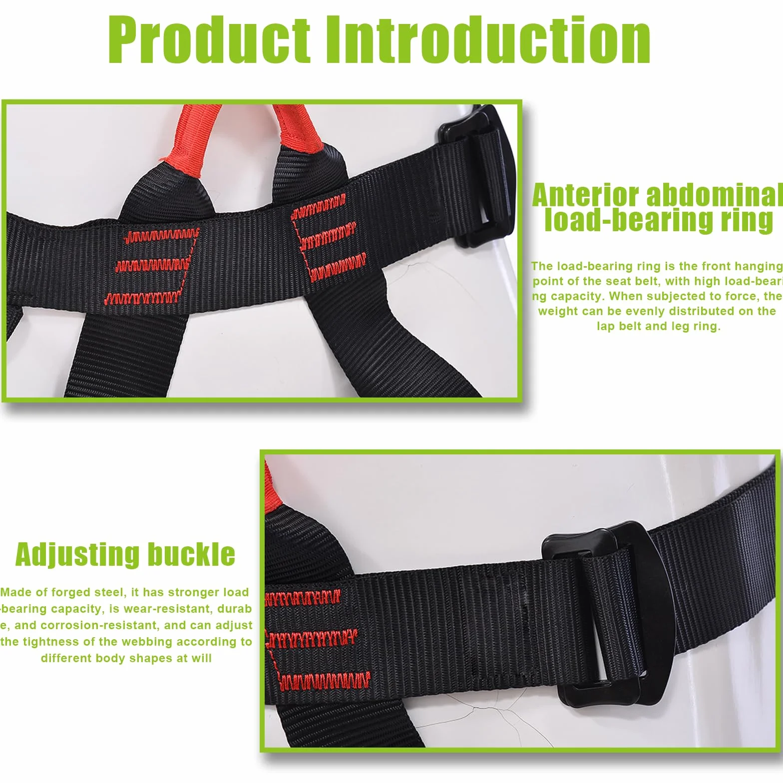 Harnais d'escalade Nizirioo avec gants, baudrier demi-corps pour homme et femme alpinisme rappel