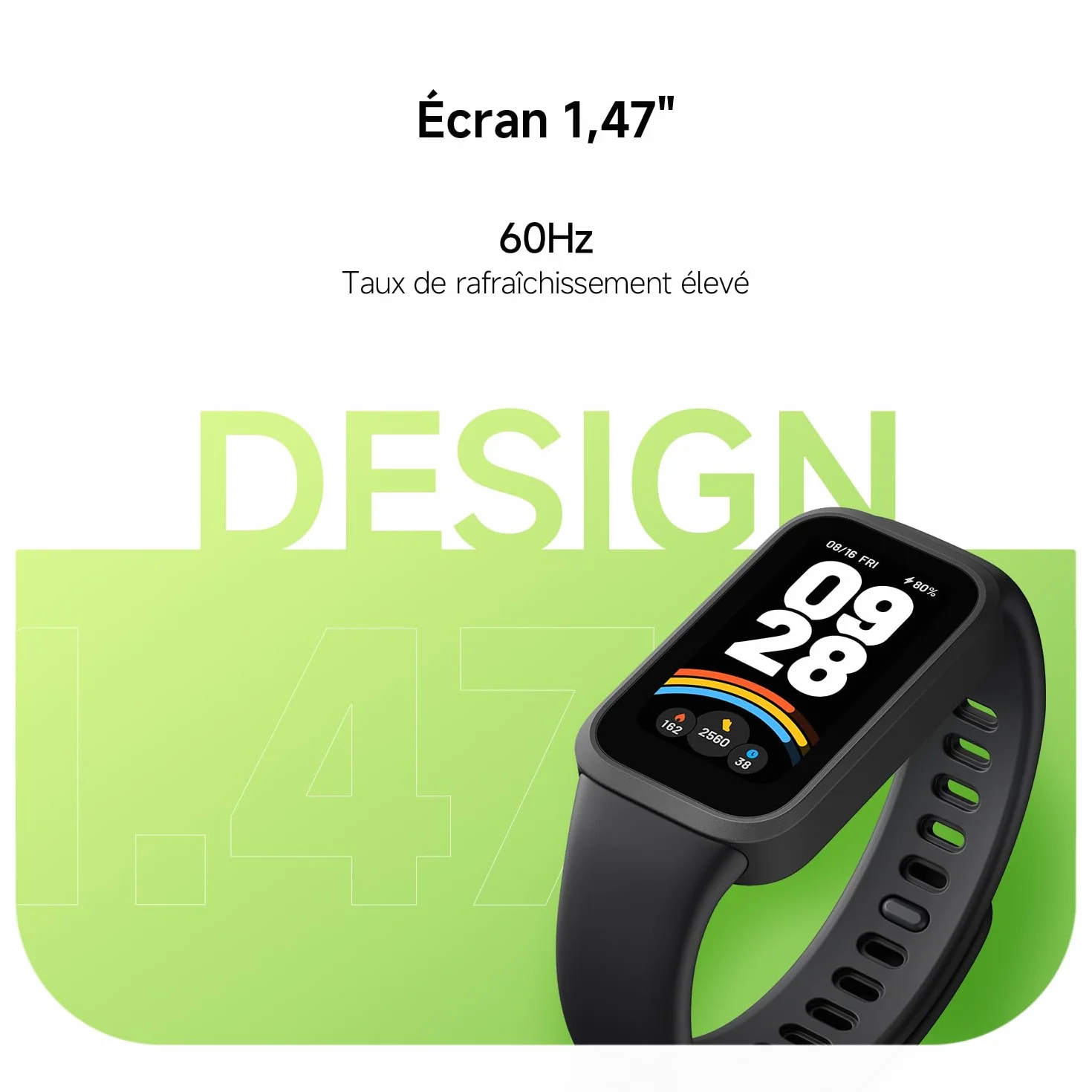 XIAOMI Smart Band 9 Active Bracelet Connecté Sport Montre TFT 37mm 60 Hz 18 Jours 5 ATM Noir