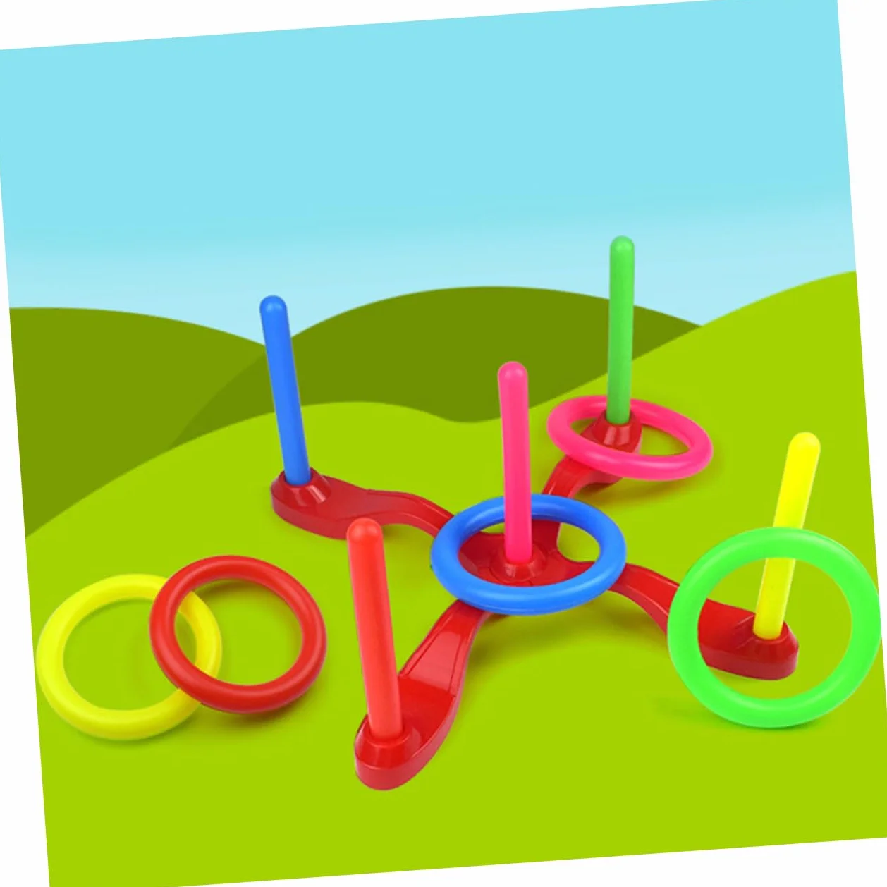 Toyvian Jeu d'Anneaux de Lancer en Plastique 24pces pour Garçons et Filles Jouet d'Exercice Extérieur