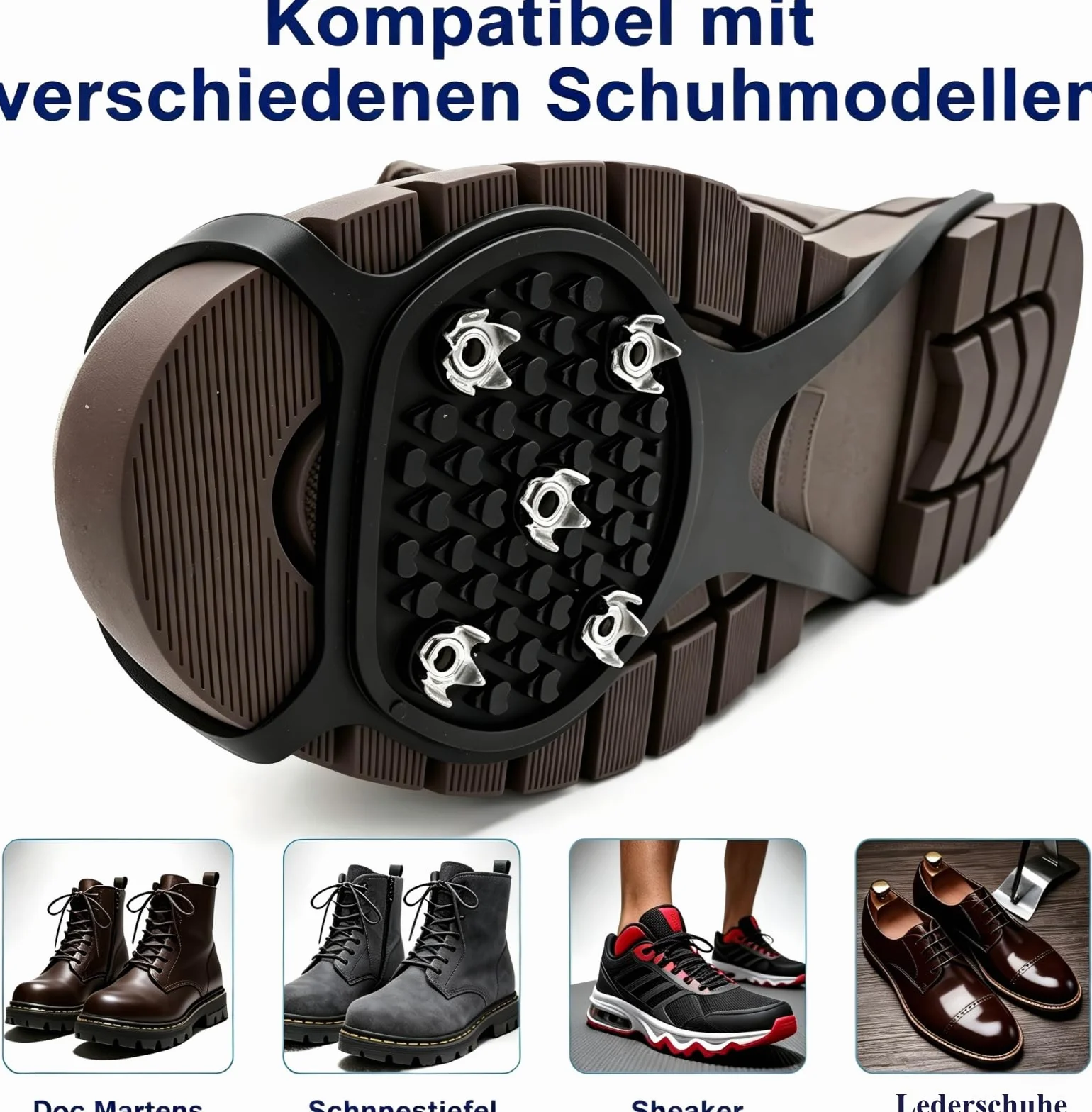 Crampons Neige Chaussures Randonnée Pointes Acier Inoxydable Protection Facile Enfiler Sports Hiver Extérieur