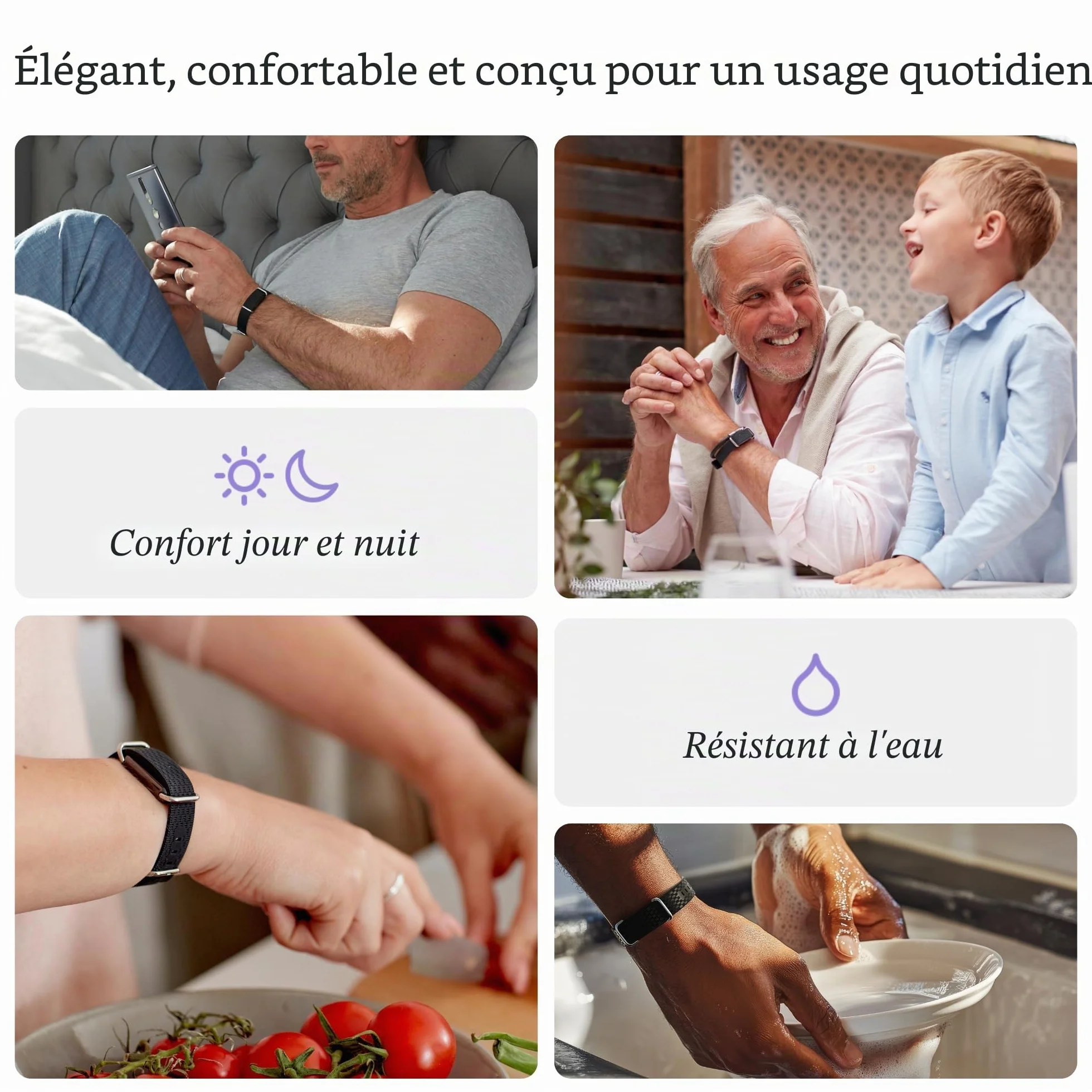 Hilo Bracelet Tensiomètre Connecté 24h/24 Dispositif Médical Cliniquement Validé sans Brassard IP68 Batterie 15 Jours