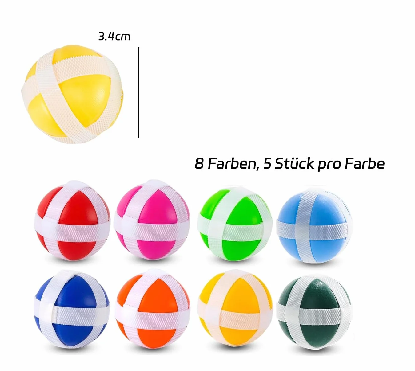 LATRAT Lot de 40 balles pour enfants - Jeu de balles de rechange 8 couleurs