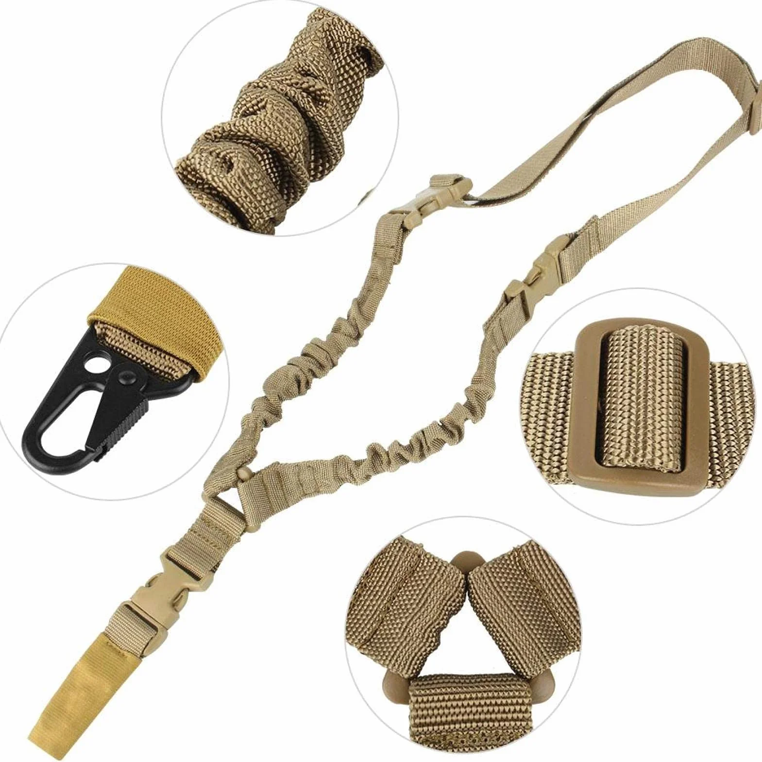 Tactique Sangle de Pistolet Multifonction en Caoutchouc 1 Point Réglable Airsoft