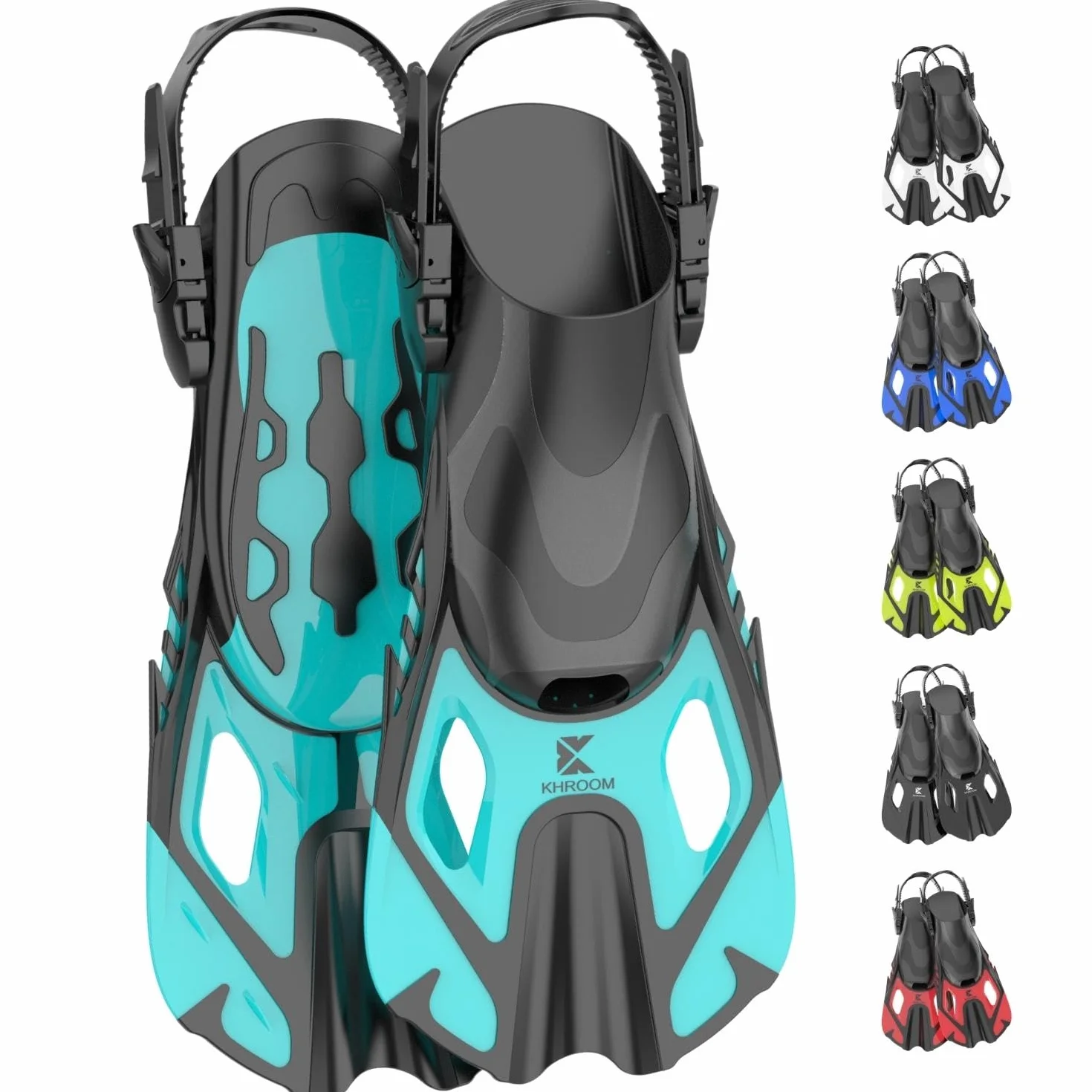 Palmes Courtes réglables Khroom Taille 32-47 avec Sac pour Plongée Natation