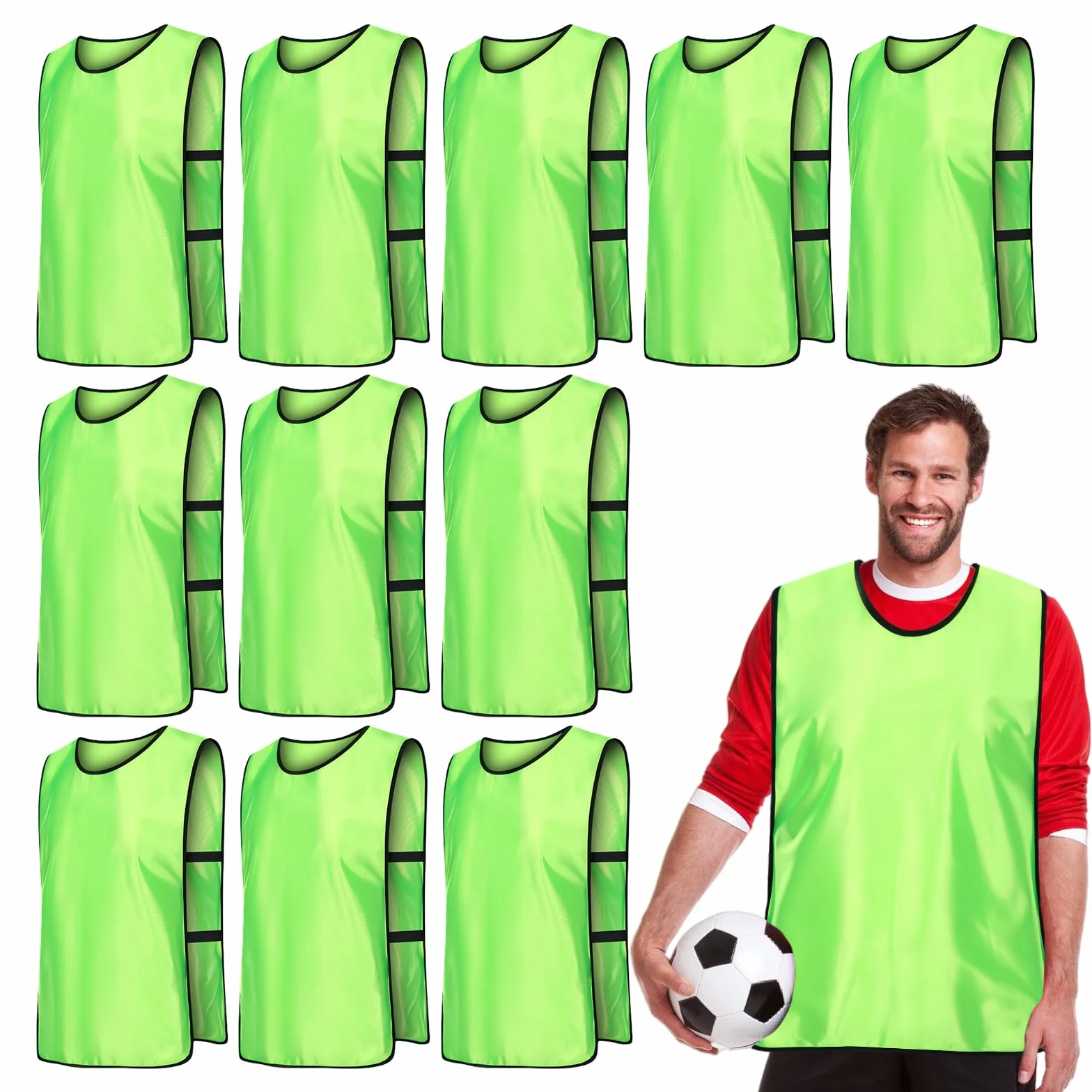 Chasubles d'Entraînement Football Gilet Adulte 12 Pack