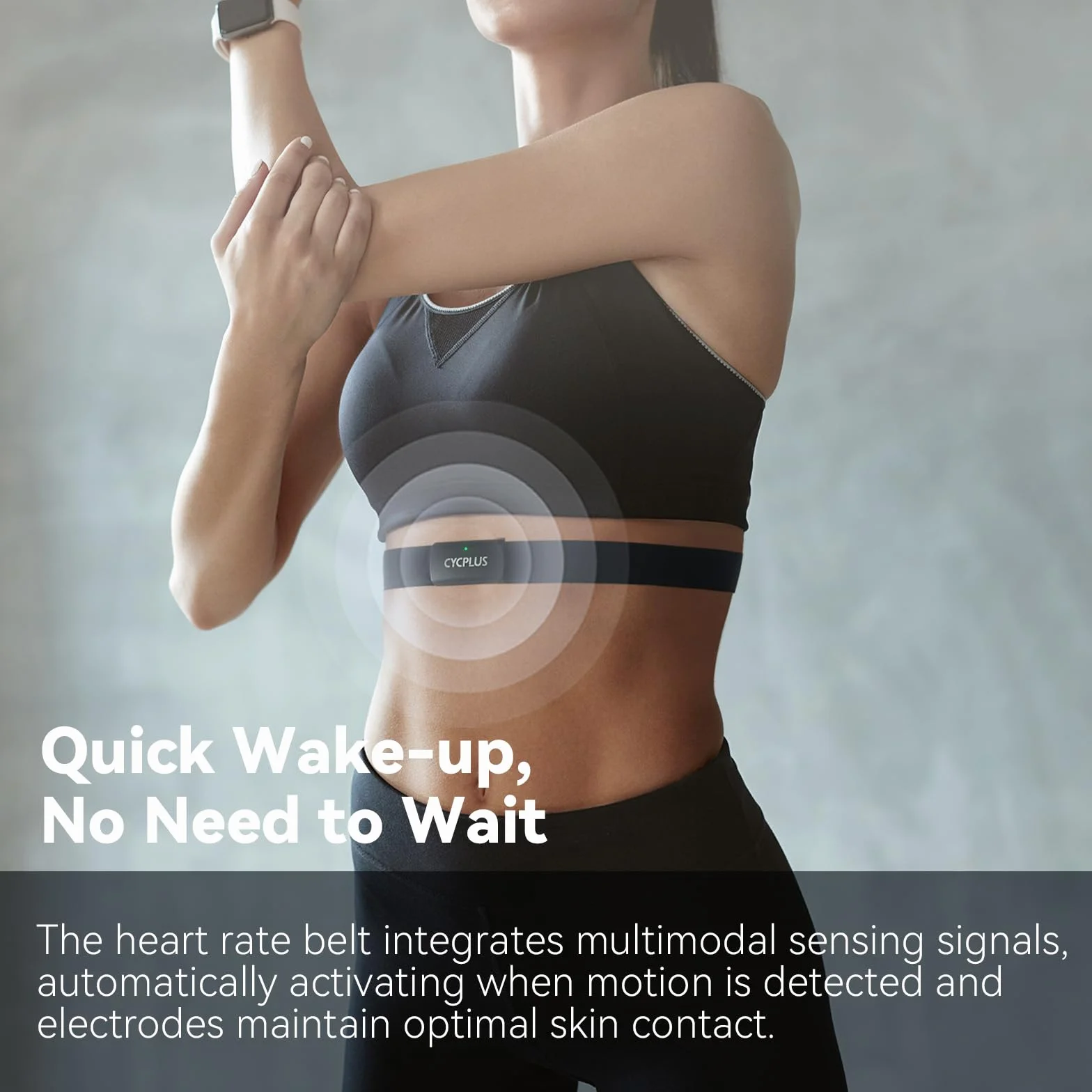 CYCPLUS H2Pro Ceinture Cardio Fréquencemètre de Poitrine Bluetooth Ant+ IPX7 Étanche 500h Autonomie