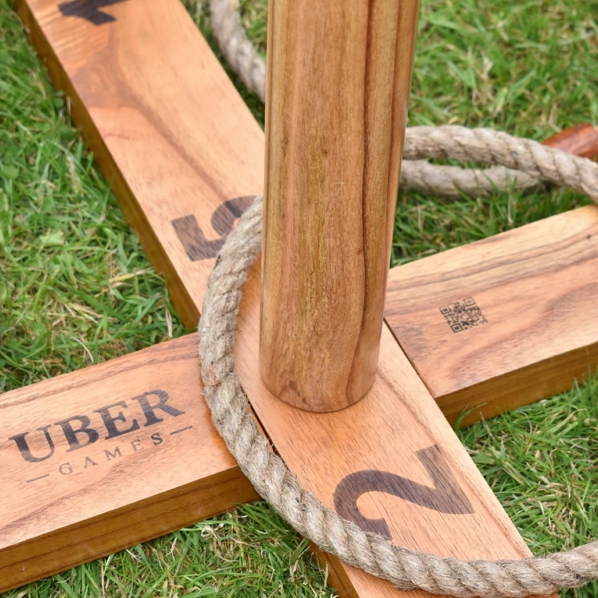 Jeu de lancer à anneaux géant 100 x 100 cm Bois dur Eco pour jardin