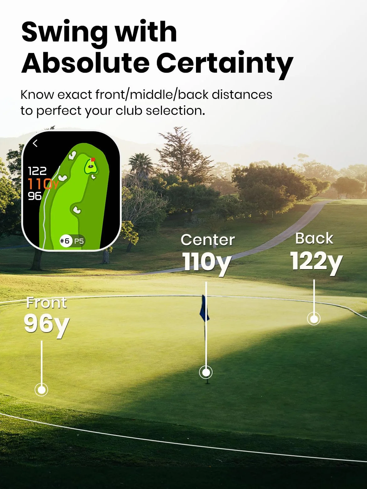 Télémètre de Golf G1 MilESEEY, Tactile & GPS avec Pente, 43000+ Courses, Verrouillage Drapeau 0.1s, 6X